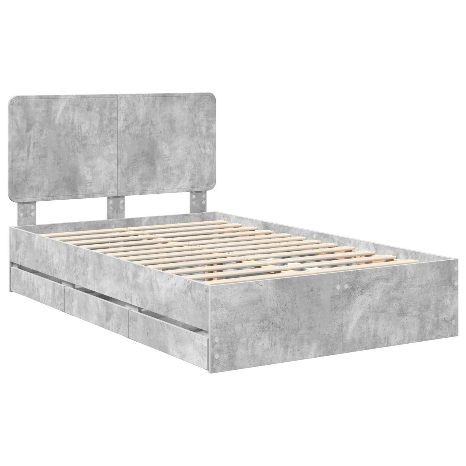 Bedframe met lade Beton Grijs 135 x 190 cm Ingenieurshout is nu te koop bij PeponiXL, paradijselijk wonen!