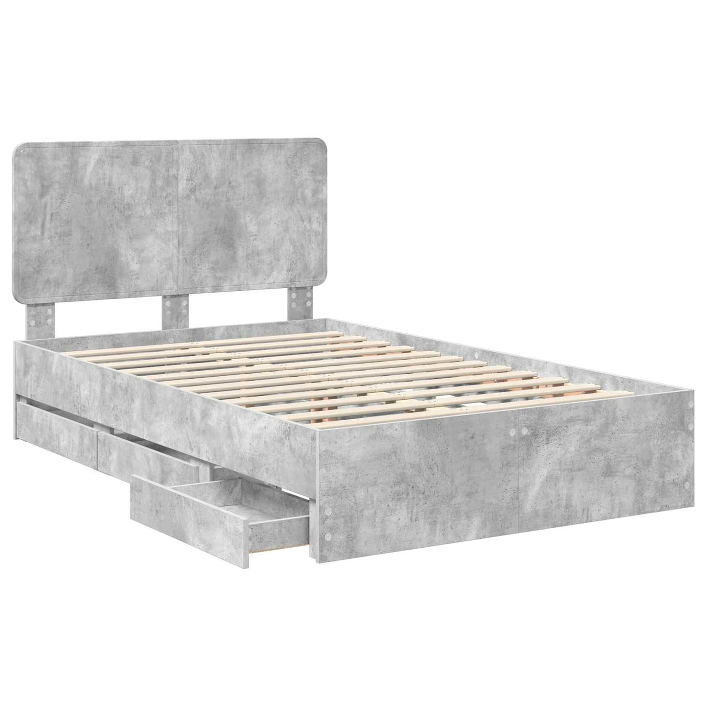 Bedframe met lade Beton Grijs 135 x 190 cm Ingenieurshout is nu te koop bij PeponiXL, paradijselijk wonen!