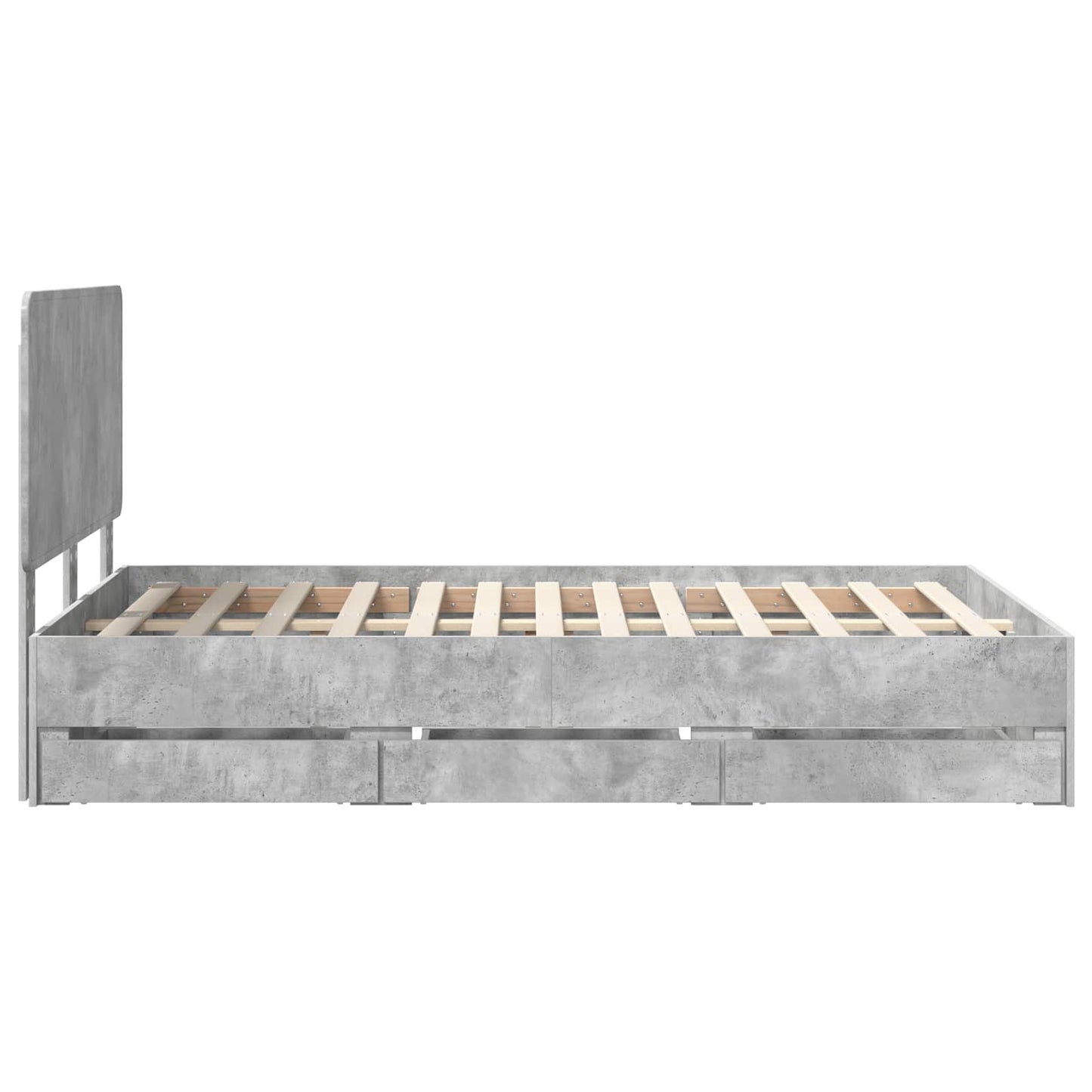 Bedframe met lade Beton Grijs 135 x 190 cm Ingenieurshout is nu te koop bij PeponiXL, paradijselijk wonen!