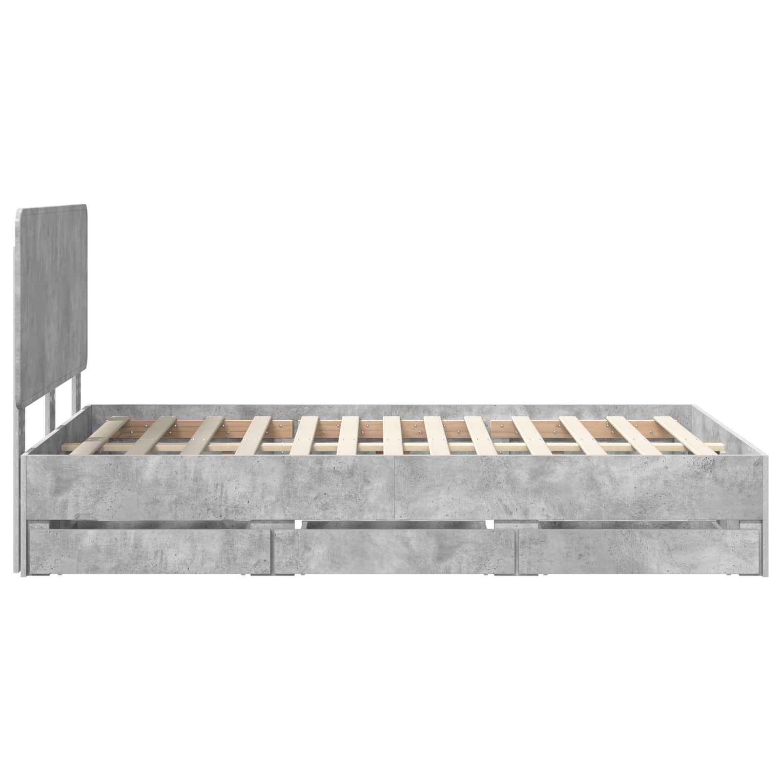 Bedframe met lade Beton Grijs 135 x 190 cm Ingenieurshout is nu te koop bij PeponiXL, paradijselijk wonen!