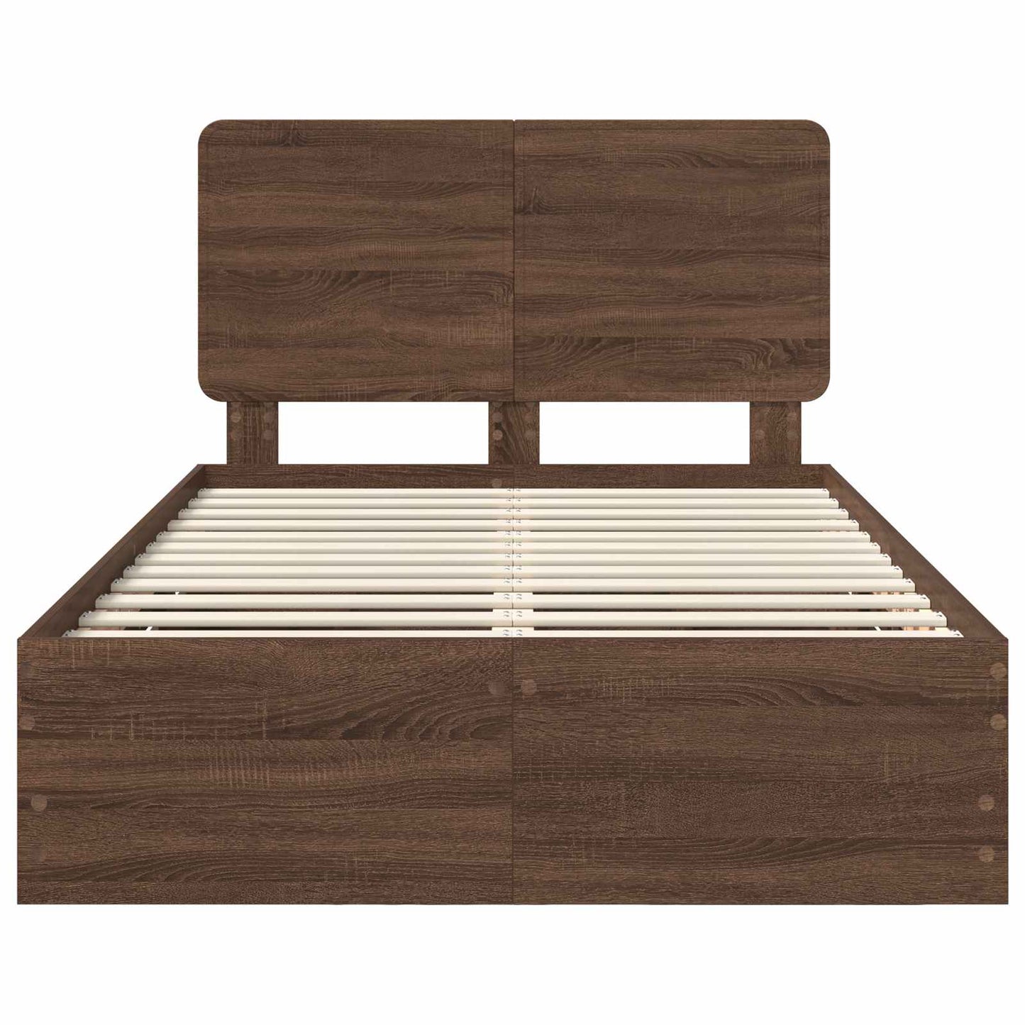 Bedframe met lade Bruin Eiken 135 x 190 cm Ingenieurshout is nu te koop bij PeponiXL, paradijselijk wonen!