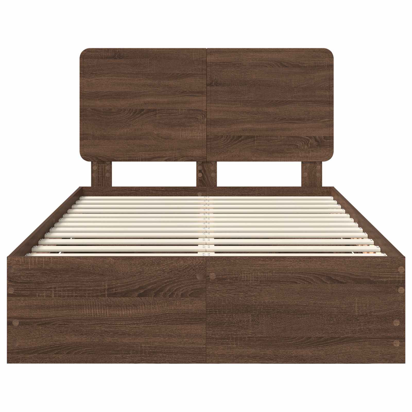 Bedframe met lade Bruin Eiken 135 x 190 cm Ingenieurshout is nu te koop bij PeponiXL, paradijselijk wonen!