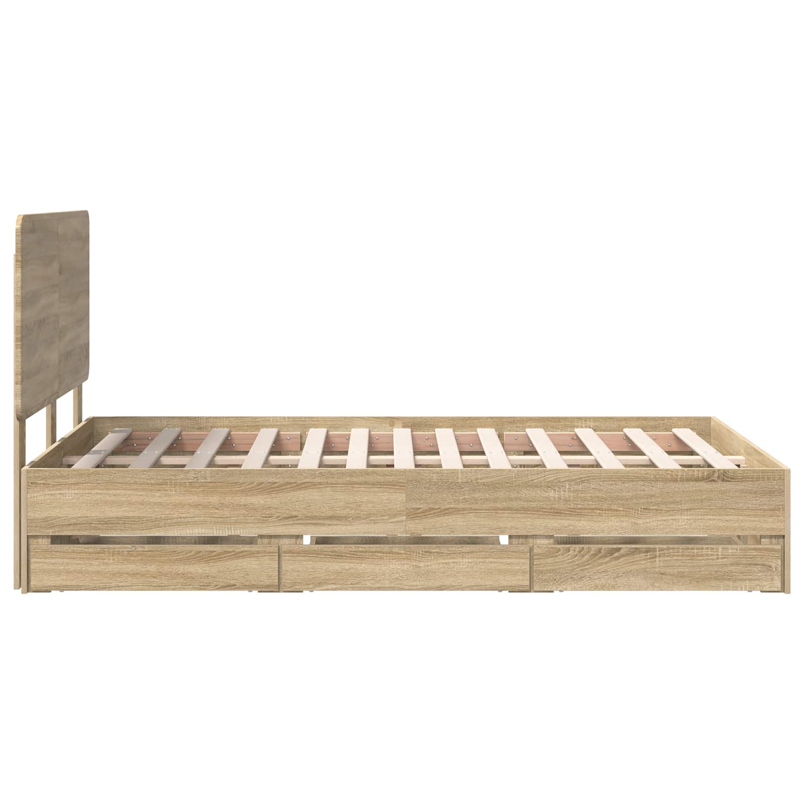 Bedframe met lade Sonoma Eiken 120 x 200 cm Ingenieurshout is nu te koop bij PeponiXL, paradijselijk wonen!