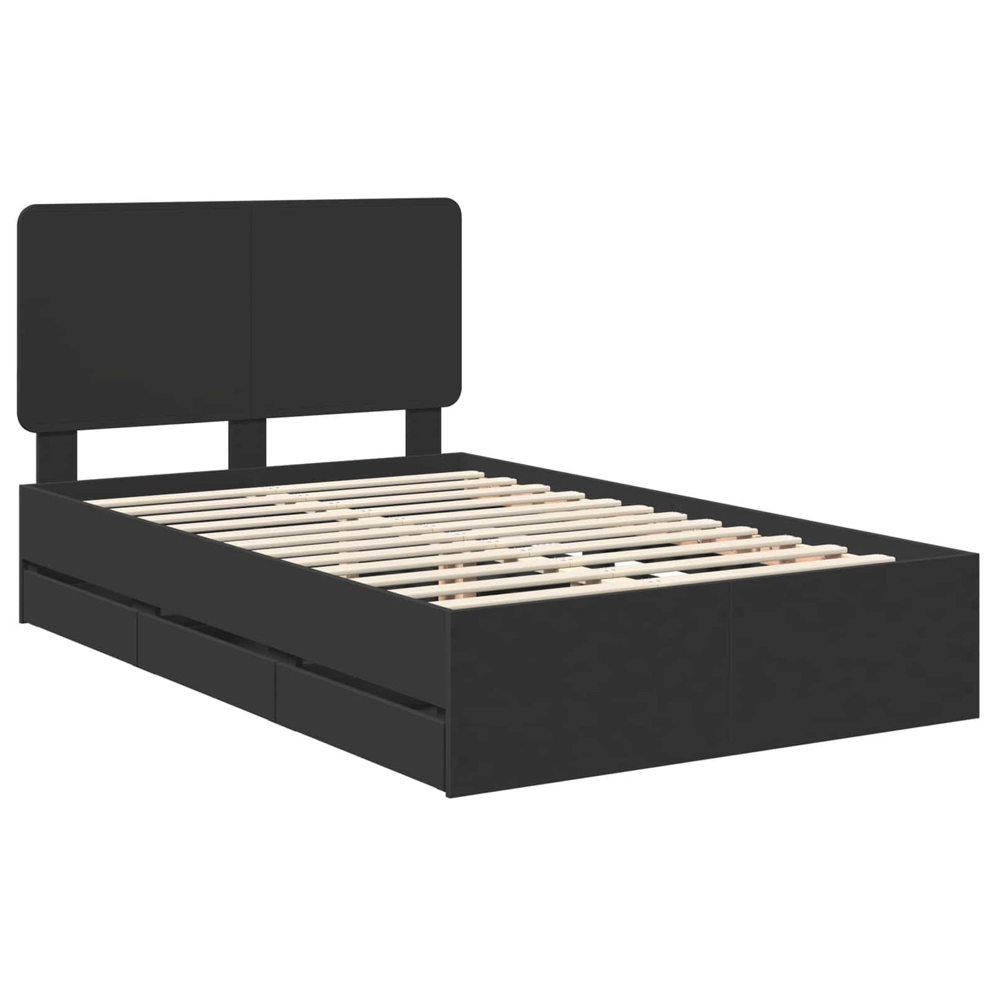Bedframe met lade met opslag Zwart 120 x 190 cm Ingenieurshout is nu te koop bij PeponiXL, paradijselijk wonen!