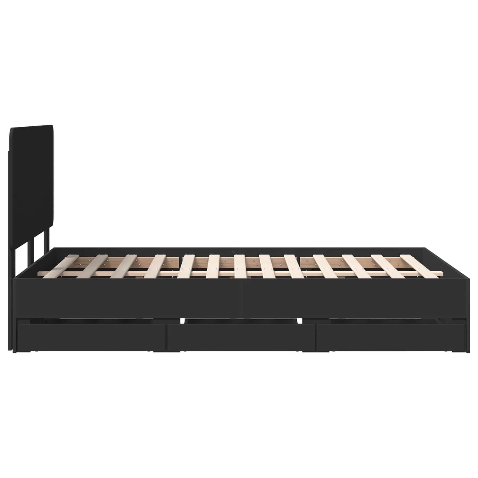 Bedframe met lade met opslag Zwart 120 x 190 cm Ingenieurshout is nu te koop bij PeponiXL, paradijselijk wonen!
