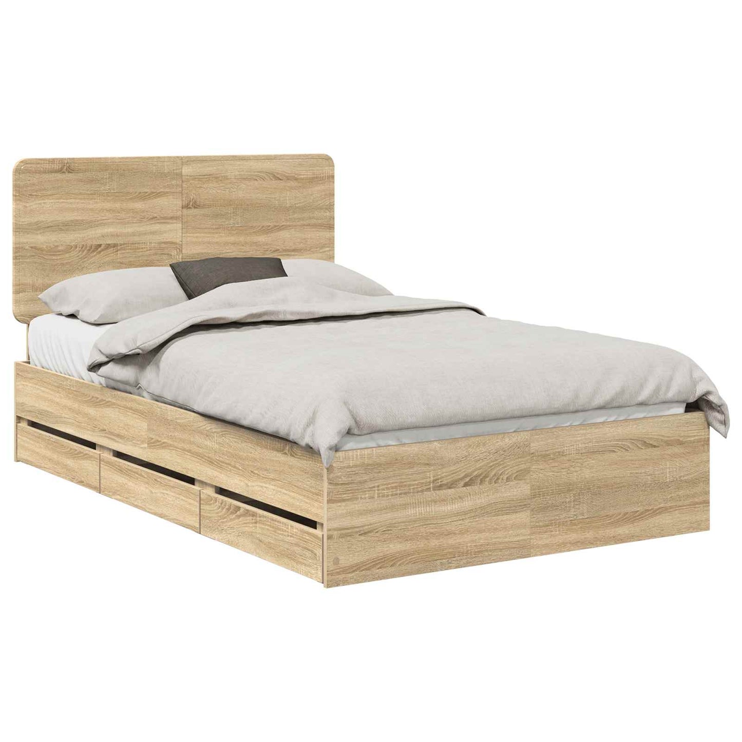 Bedframe met lade Sonoma Eiken 120 x 190 cm Ingenieurshout is nu te koop bij PeponiXL, paradijselijk wonen!
