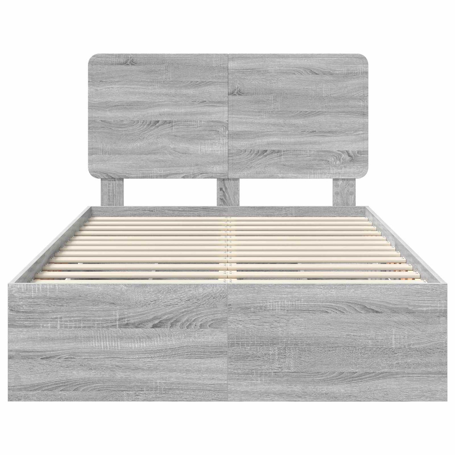 Bedframe met lade Grijs Sonoma 120 x 190 cm Ingenieurshout is nu te koop bij PeponiXL, paradijselijk wonen!