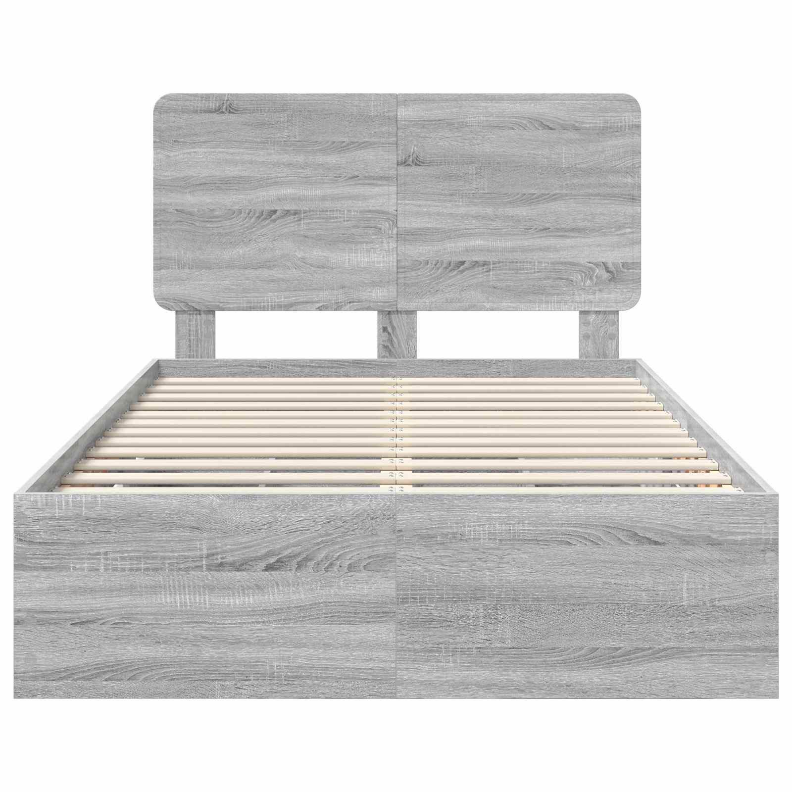 Bedframe met lade Grijs Sonoma 120 x 190 cm Ingenieurshout is nu te koop bij PeponiXL, paradijselijk wonen!