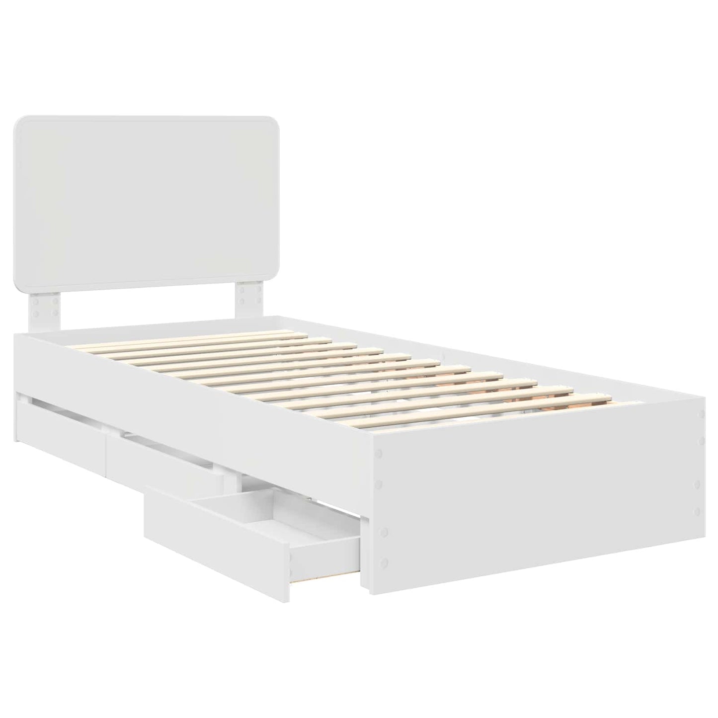 Bedframe met lade met opslag Wit 100 x 200 cm Ingenieurshout is nu te koop bij PeponiXL, paradijselijk wonen!