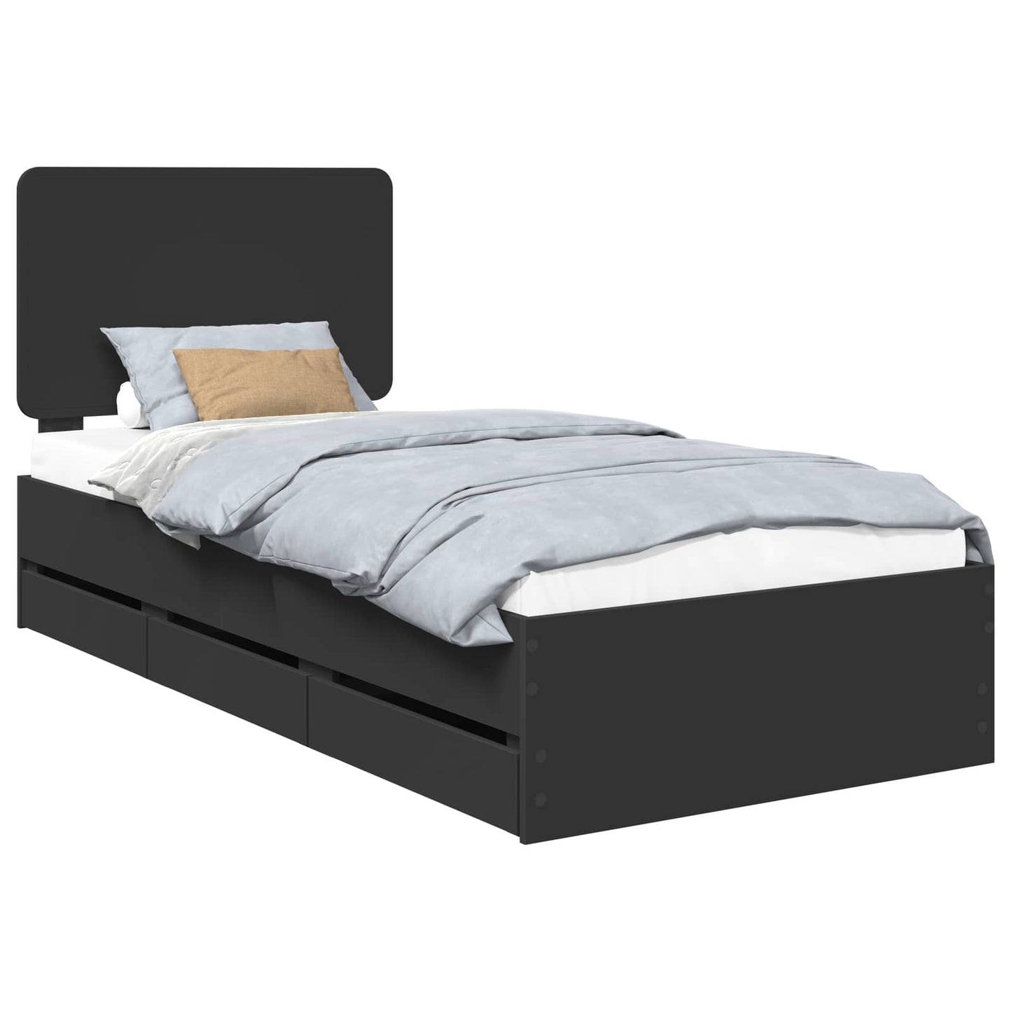 Bedframe met lade met opslag Zwart 100 x 200 cm Ingenieurshout is nu te koop bij PeponiXL, paradijselijk wonen!