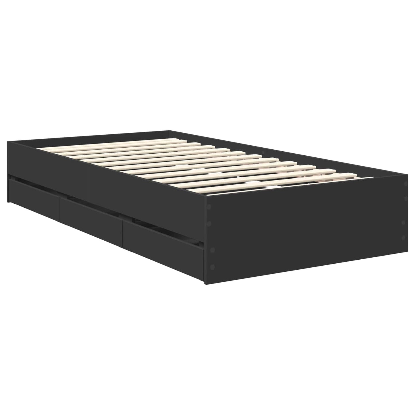Bedframe met lade met opslag Zwart 100 x 200 cm Ingenieurshout is nu te koop bij PeponiXL, paradijselijk wonen!