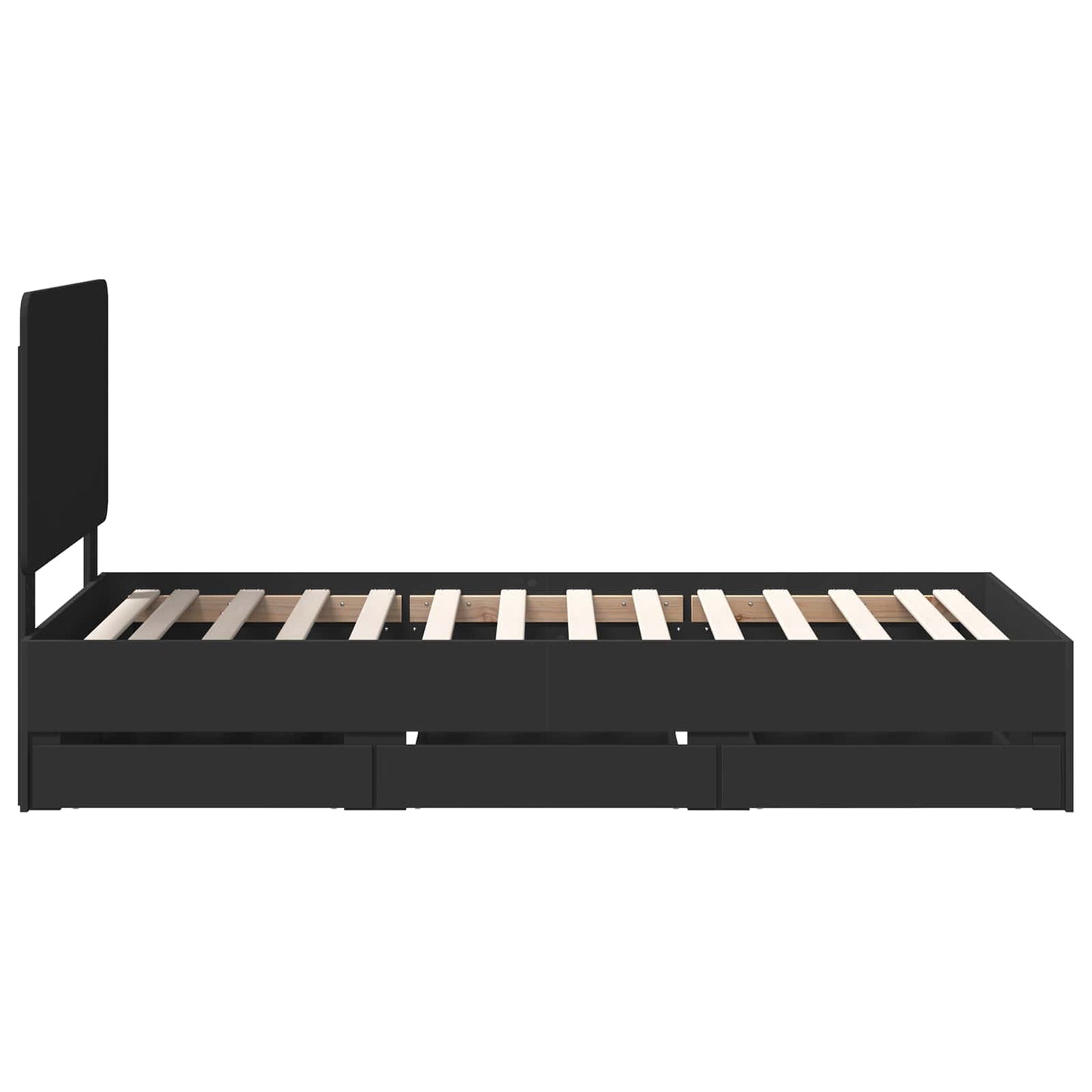 Bedframe met lade met opslag Zwart 100 x 200 cm Ingenieurshout is nu te koop bij PeponiXL, paradijselijk wonen!