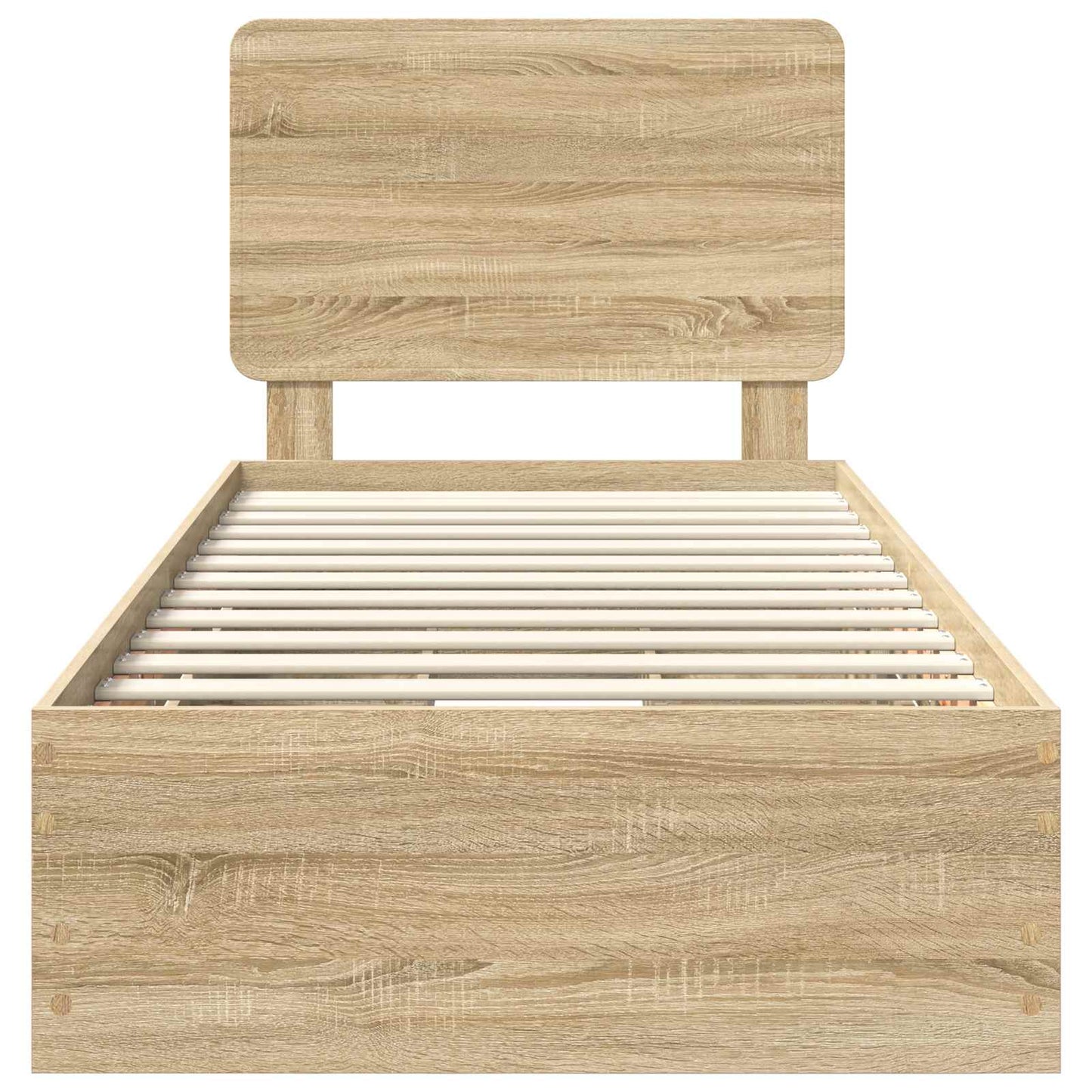 Bedframe met lade Sonoma Eiken 100 x 200 cm Ingenieurshout is nu te koop bij PeponiXL, paradijselijk wonen!