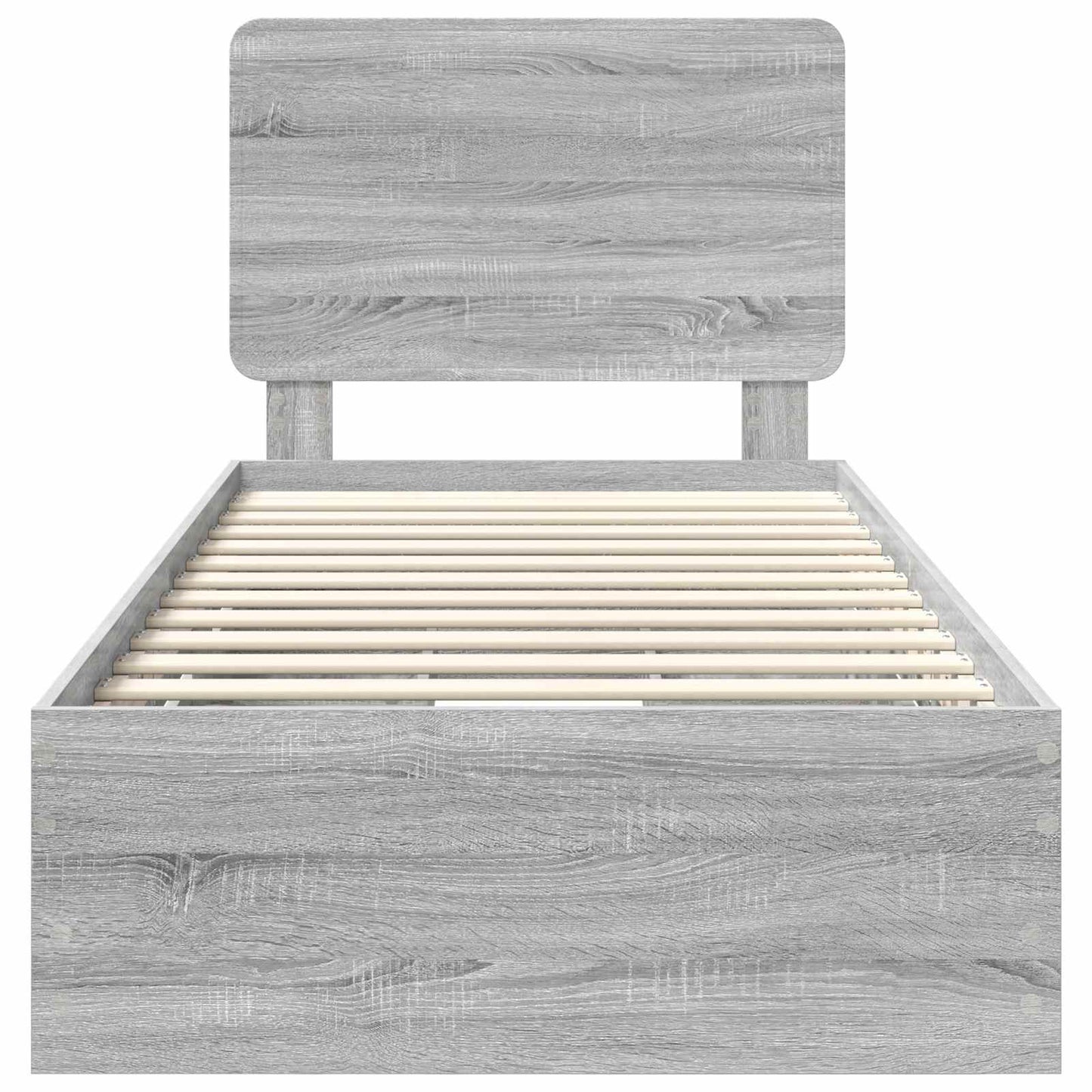 Bedframe met lade Grijs Sonoma 100 x 200 cm Ingenieurshout is nu te koop bij PeponiXL, paradijselijk wonen!