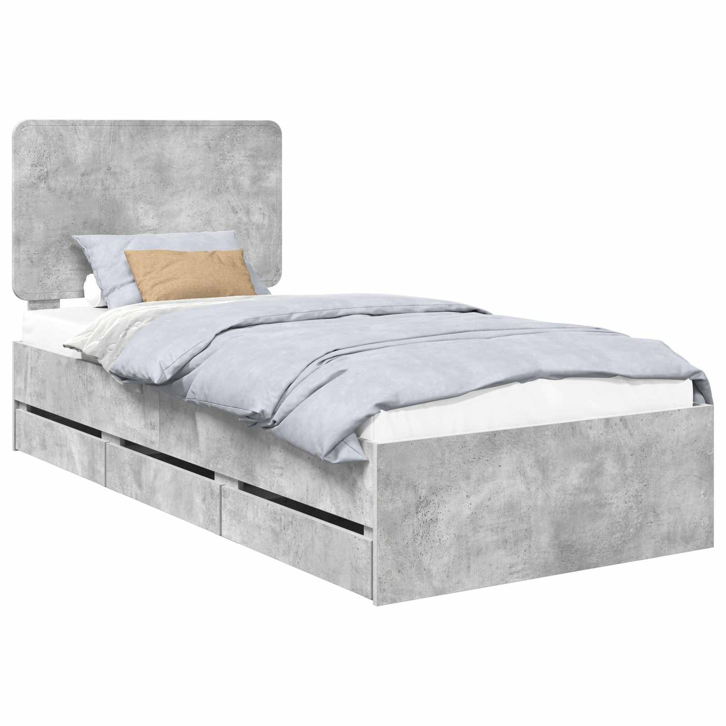 Bedframe met lade Beton Grijs 90 x 200 cm Ingenieurshout is nu te koop bij PeponiXL, paradijselijk wonen!