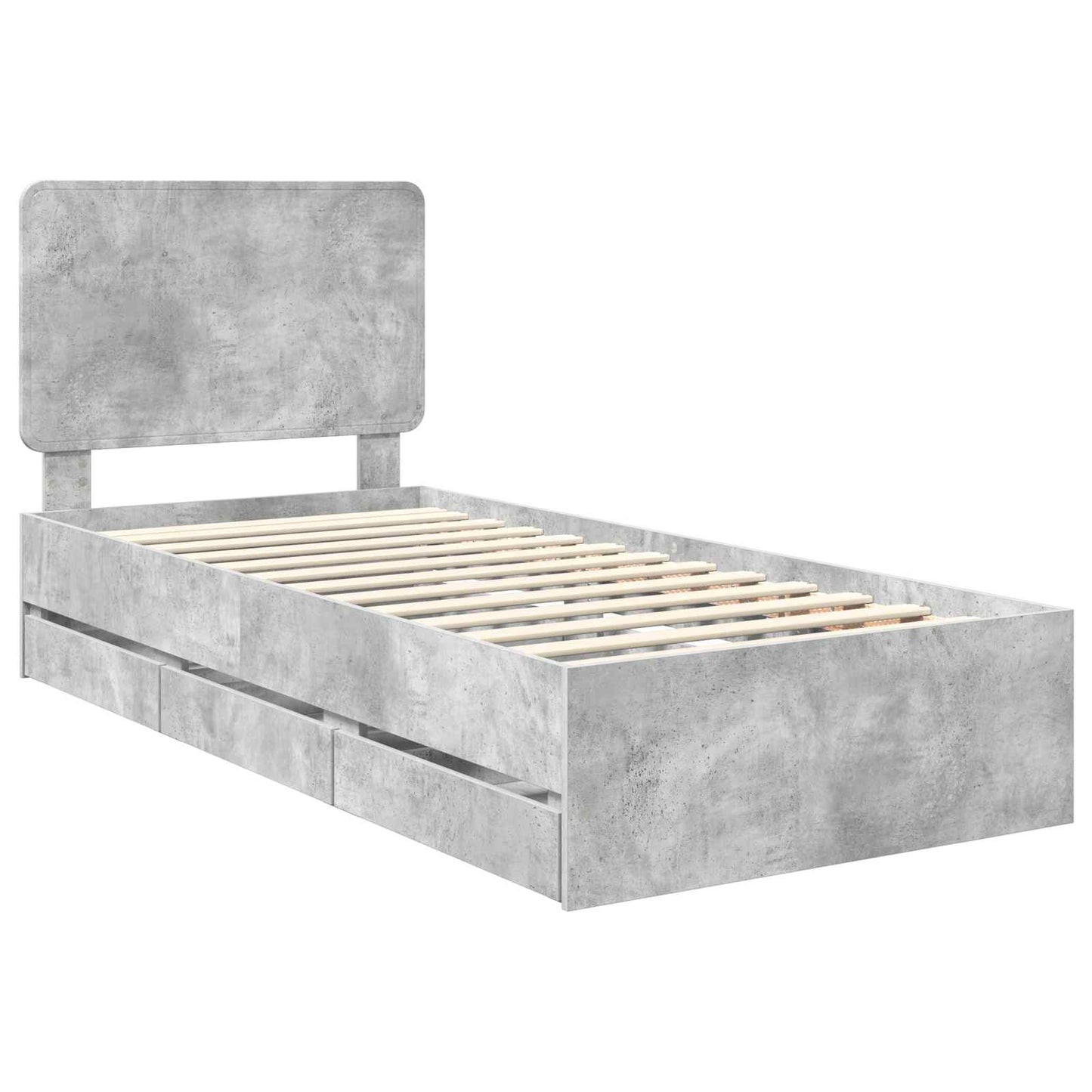 Bedframe met lade Beton Grijs 90 x 200 cm Ingenieurshout is nu te koop bij PeponiXL, paradijselijk wonen!
