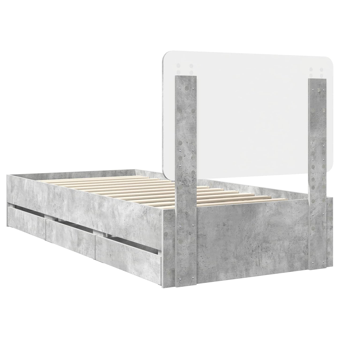 Bedframe met lade Beton Grijs 90 x 200 cm Ingenieurshout is nu te koop bij PeponiXL, paradijselijk wonen!