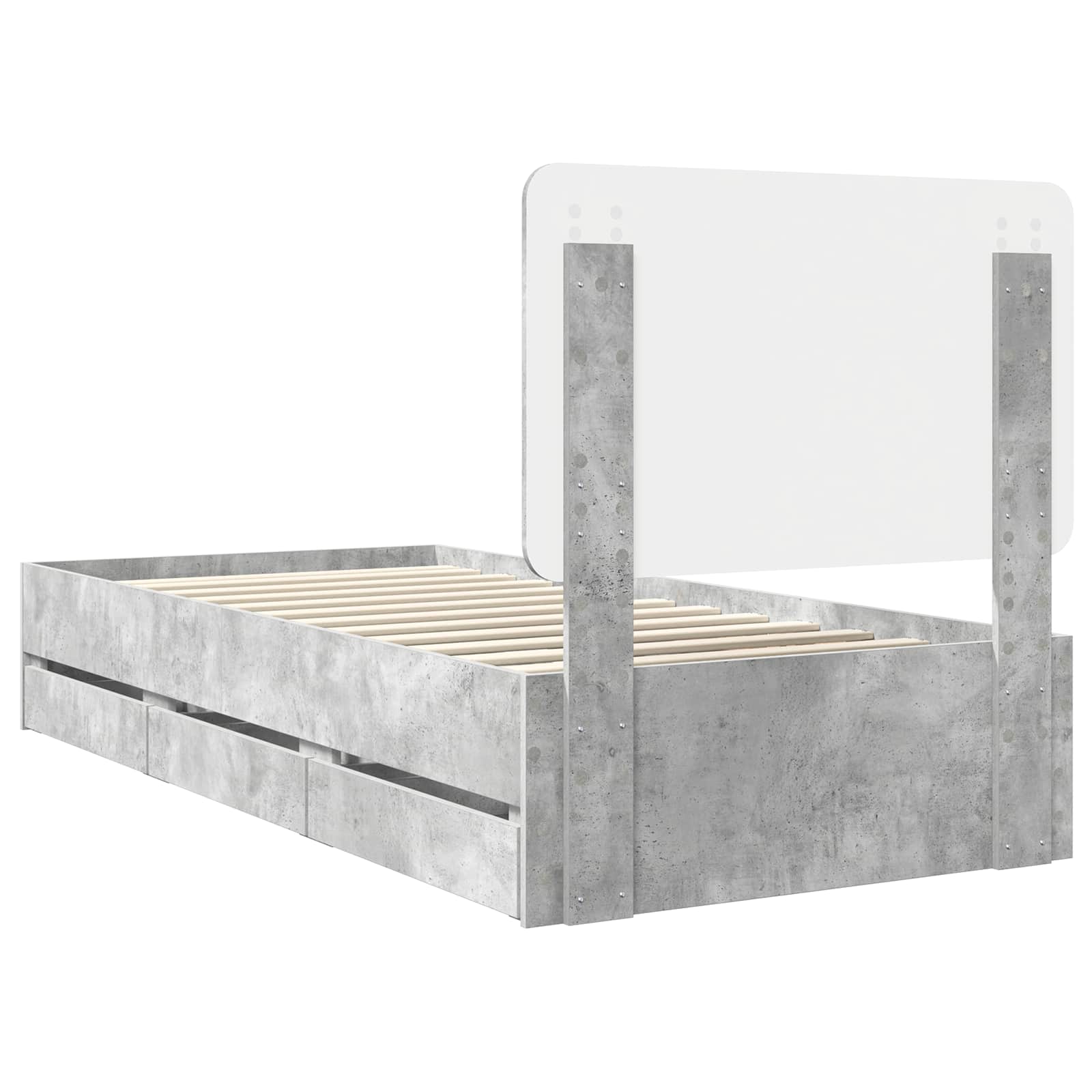 Bedframe met lade Beton Grijs 90 x 200 cm Ingenieurshout is nu te koop bij PeponiXL, paradijselijk wonen!