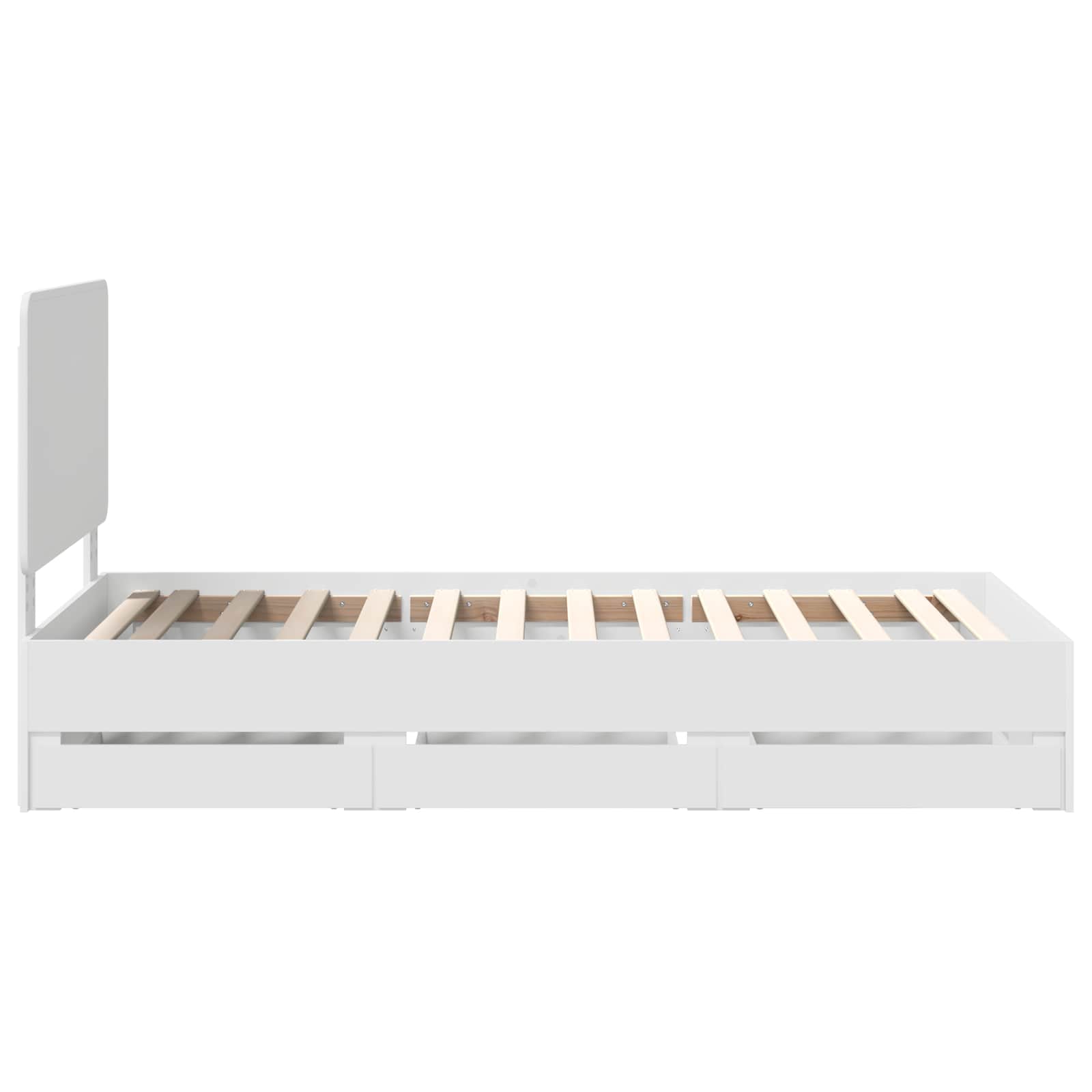 Bedframe met lade met hoofdeinde Wit 90 x 190 cm Ingenieurshout is nu te koop bij PeponiXL, paradijselijk wonen!