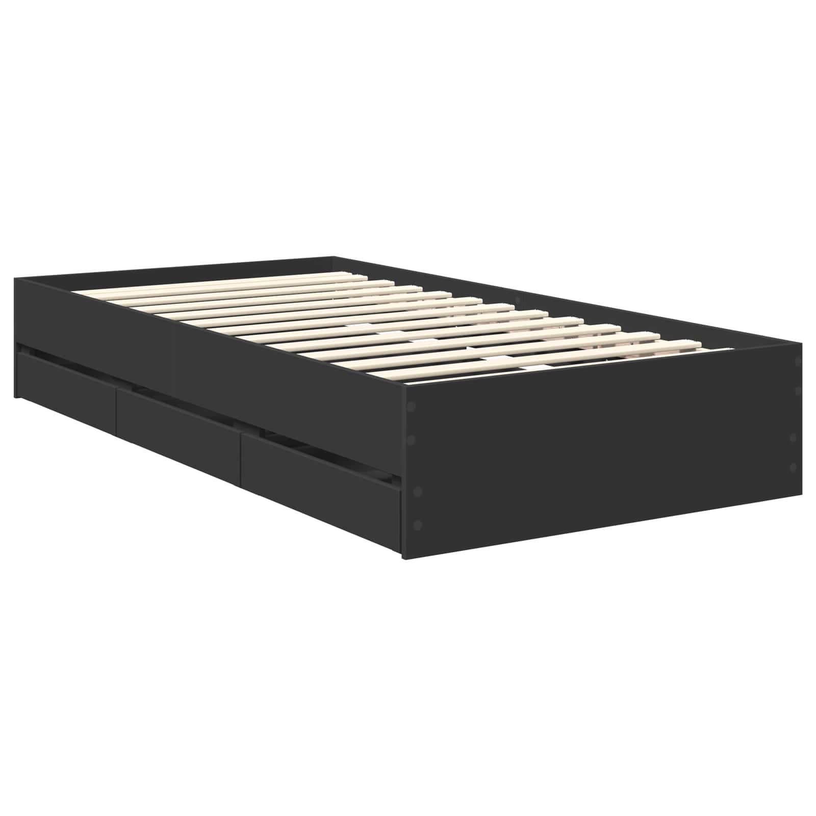 Bedframe met lade met opslag Zwart 90 x 190 cm Ingenieurshout is nu te koop bij PeponiXL, paradijselijk wonen!