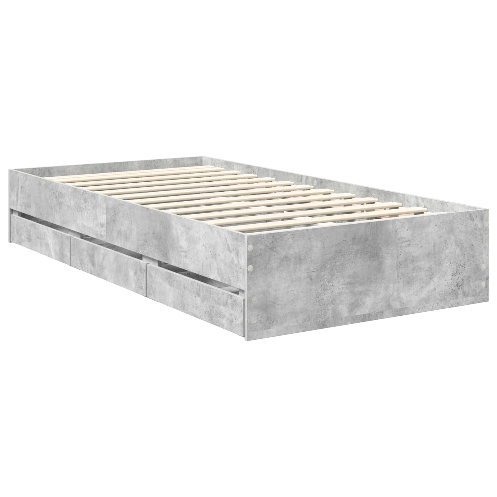 Bedframe met lade Beton Grijs 90 x 190 cm Ingenieurshout is nu te koop bij PeponiXL, paradijselijk wonen!