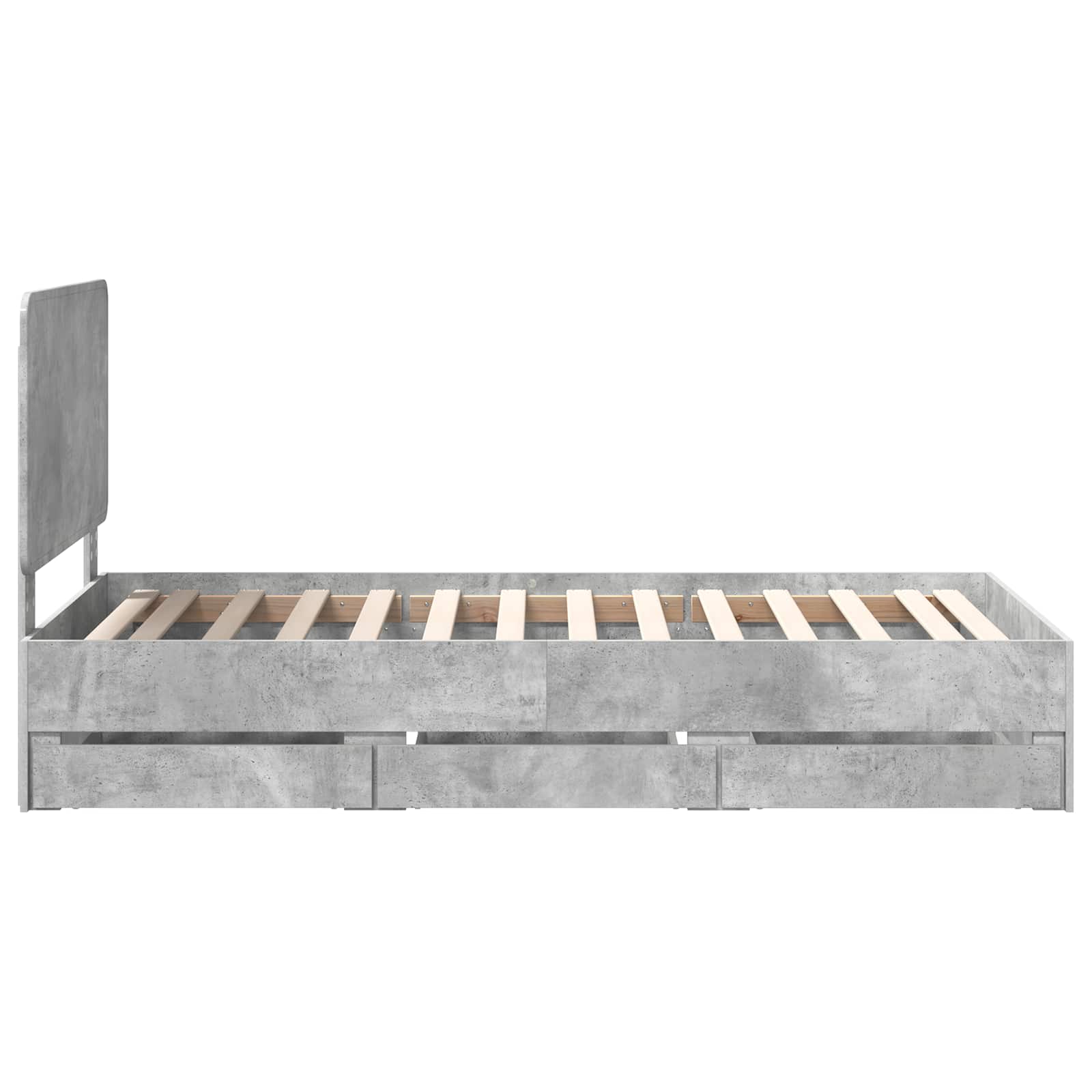 Bedframe met lade Beton Grijs 90 x 190 cm Ingenieurshout is nu te koop bij PeponiXL, paradijselijk wonen!