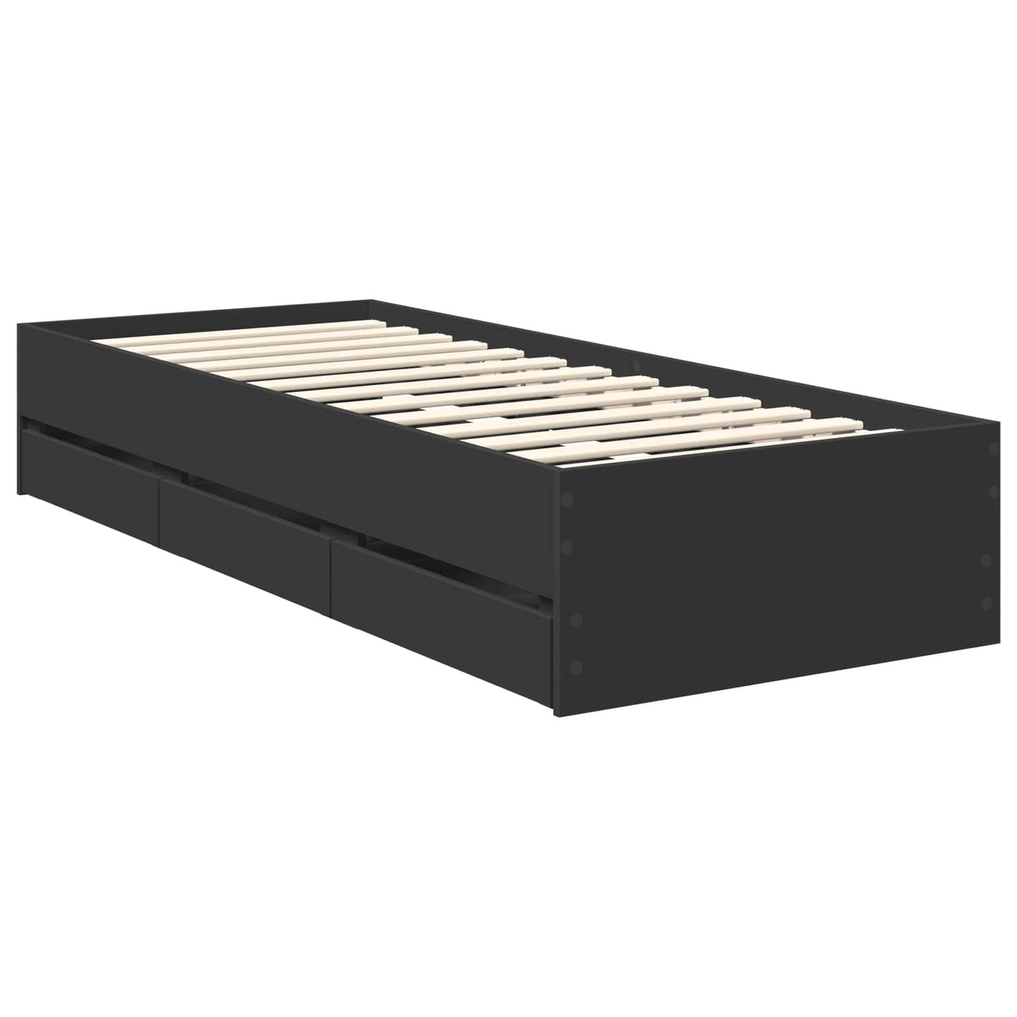 Bedframe met lade met opslag Zwart 75 x 190 cm Ingenieurshout is nu te koop bij PeponiXL, paradijselijk wonen!
