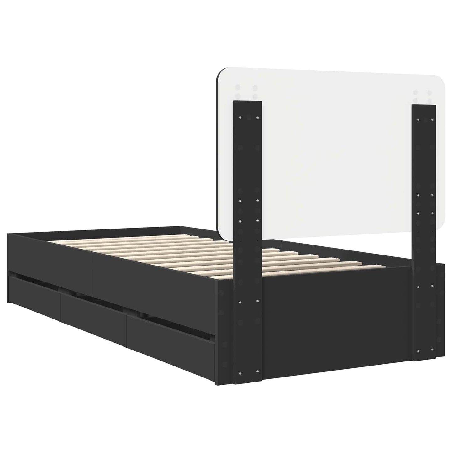 Bedframe met lade met opslag Zwart 75 x 190 cm Ingenieurshout is nu te koop bij PeponiXL, paradijselijk wonen!