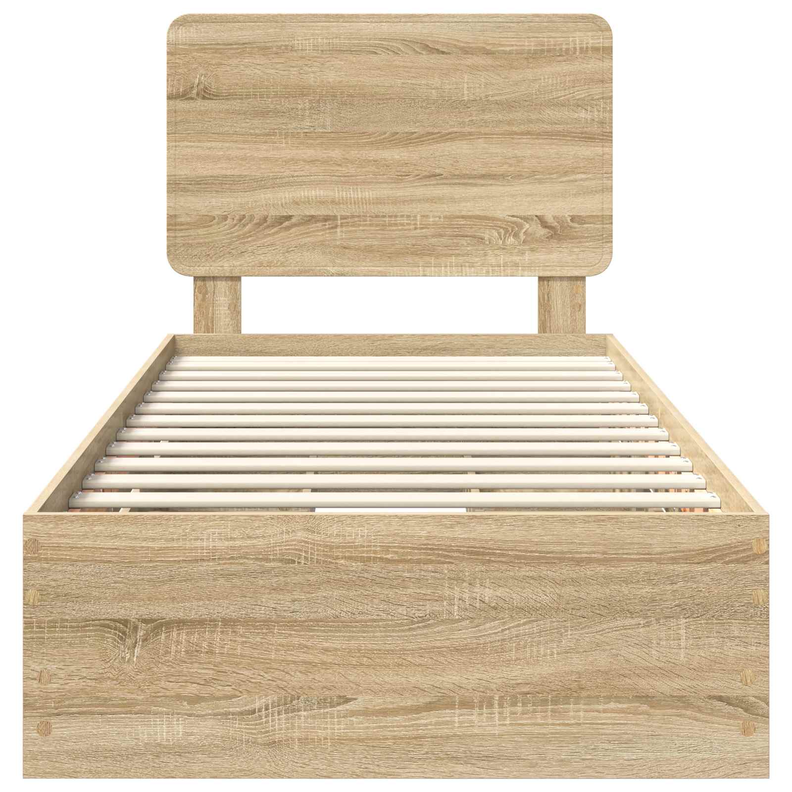 Bedframe met lade Sonoma Eiken 75 x 190 cm Ingenieurshout is nu te koop bij PeponiXL, paradijselijk wonen!