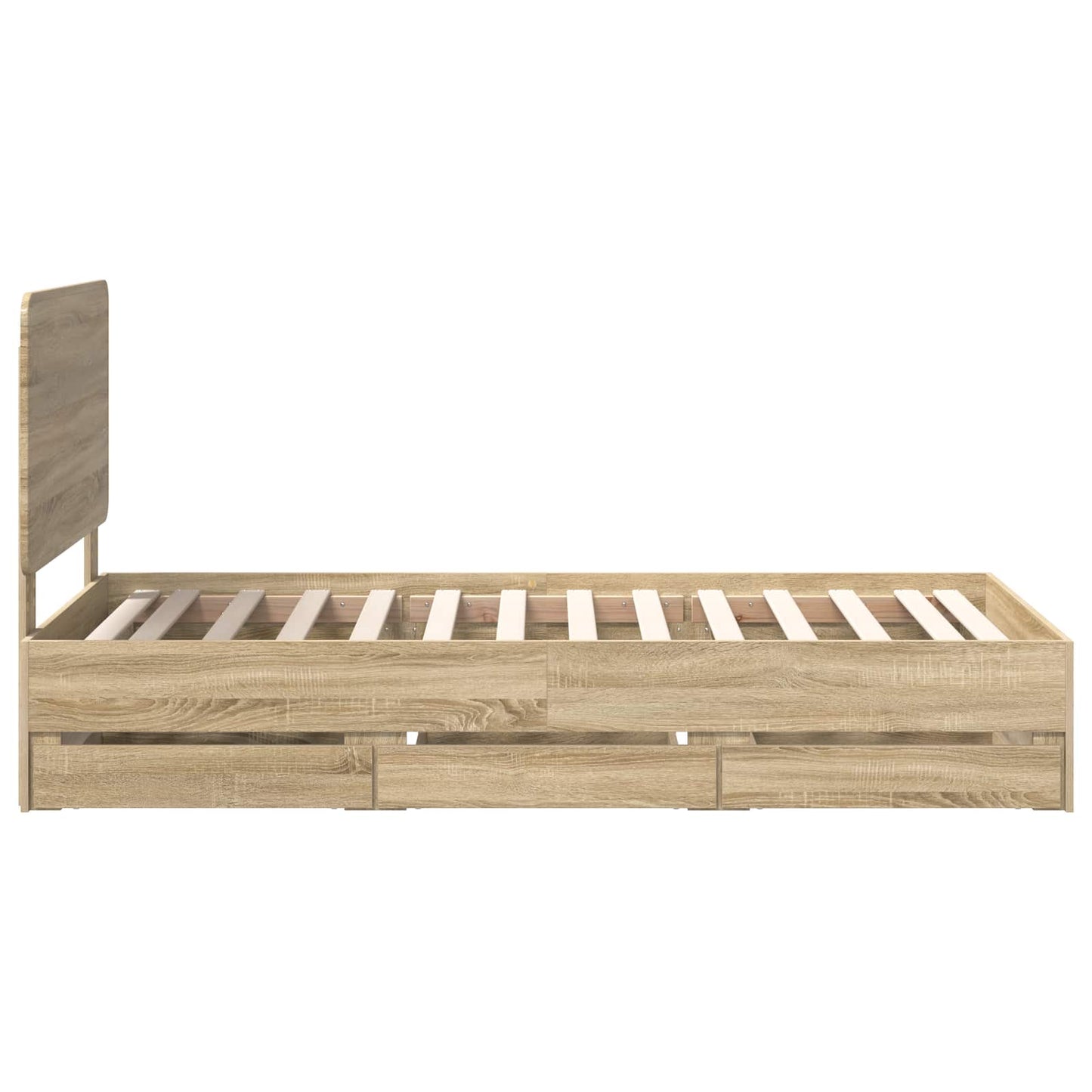 Bedframe met lade Sonoma Eiken 75 x 190 cm Ingenieurshout is nu te koop bij PeponiXL, paradijselijk wonen!