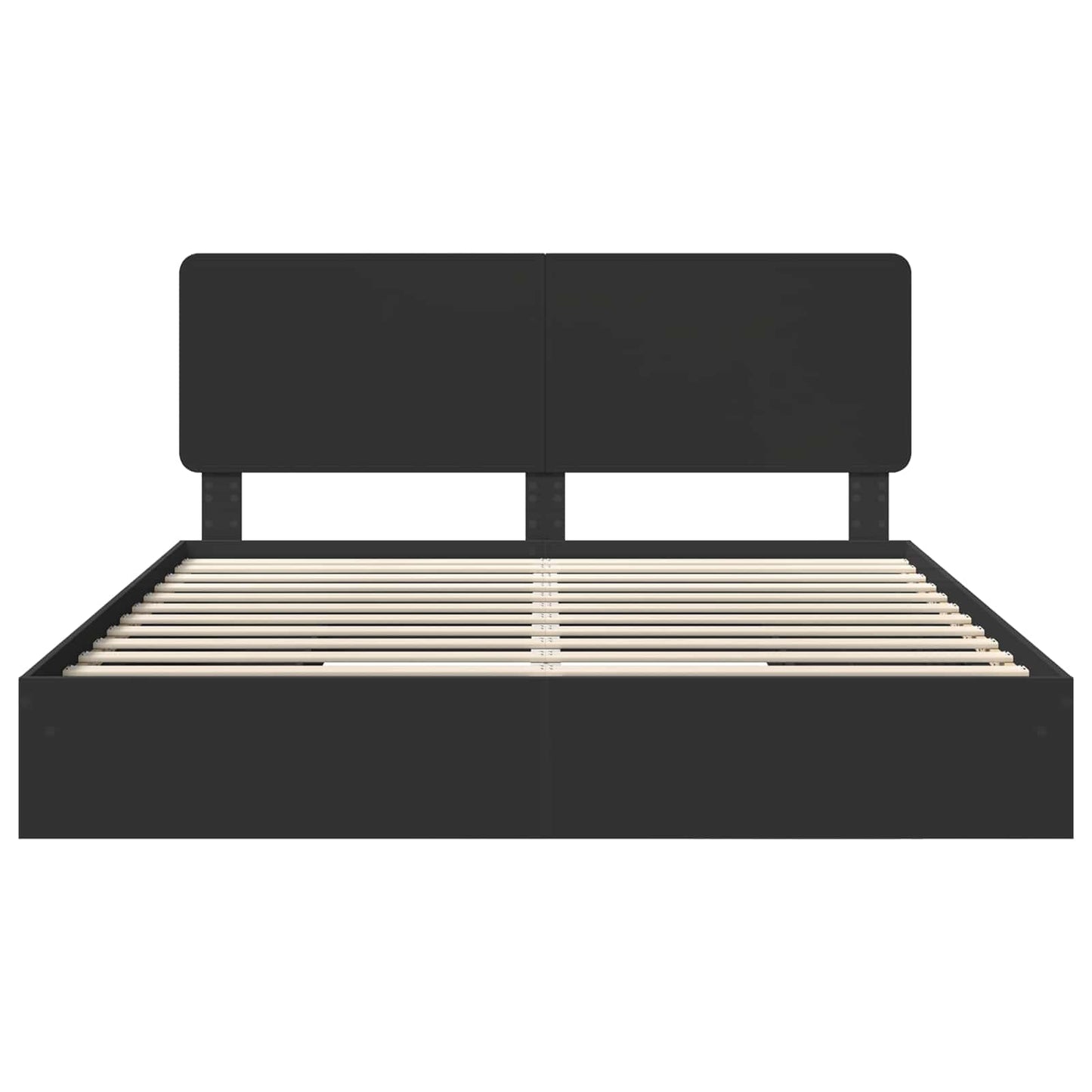 Opslag bed met hoofdeinde Zwart 200 x 200 cm Bewerkt hout is nu te koop bij PeponiXL, paradijselijk wonen!