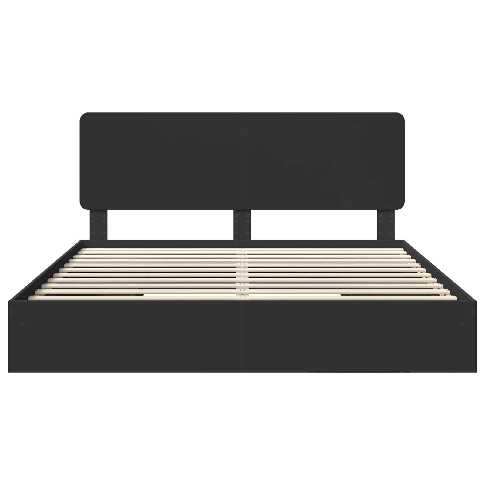 Opslag bed met hoofdeinde Zwart 200 x 200 cm Bewerkt hout is nu te koop bij PeponiXL, paradijselijk wonen!