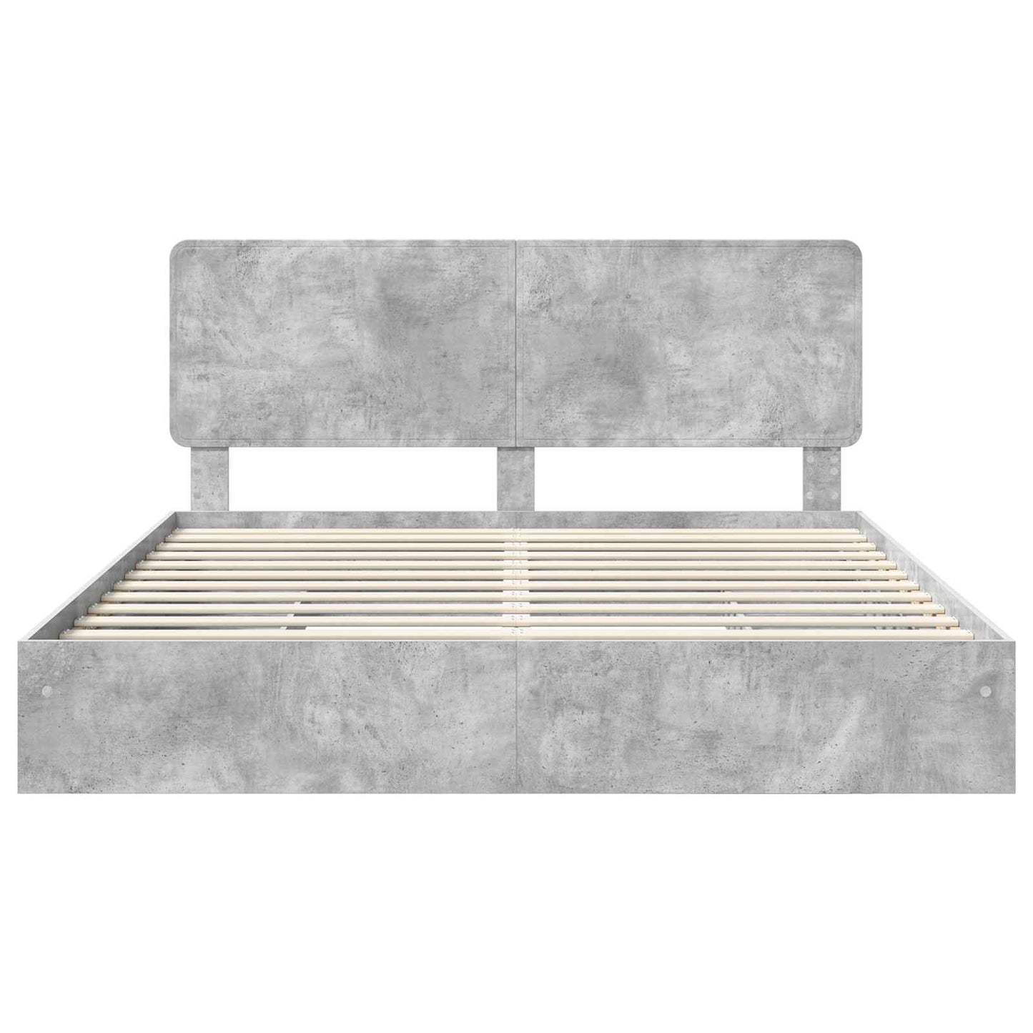 Opslag bed met hoofdeinde Beton Grijs 200 x 200 cm Bewerkt hout is nu te koop bij PeponiXL, paradijselijk wonen!