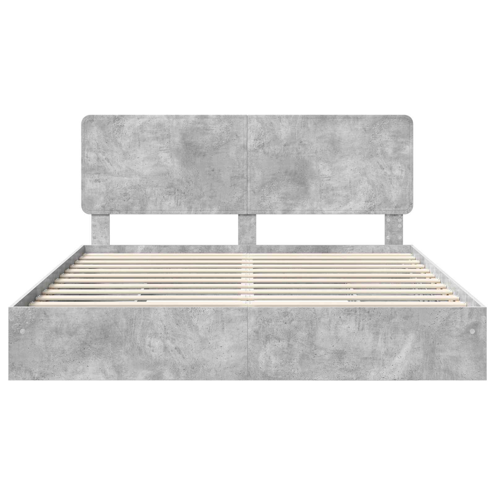 Opslag bed met hoofdeinde Beton Grijs 200 x 200 cm Bewerkt hout is nu te koop bij PeponiXL, paradijselijk wonen!