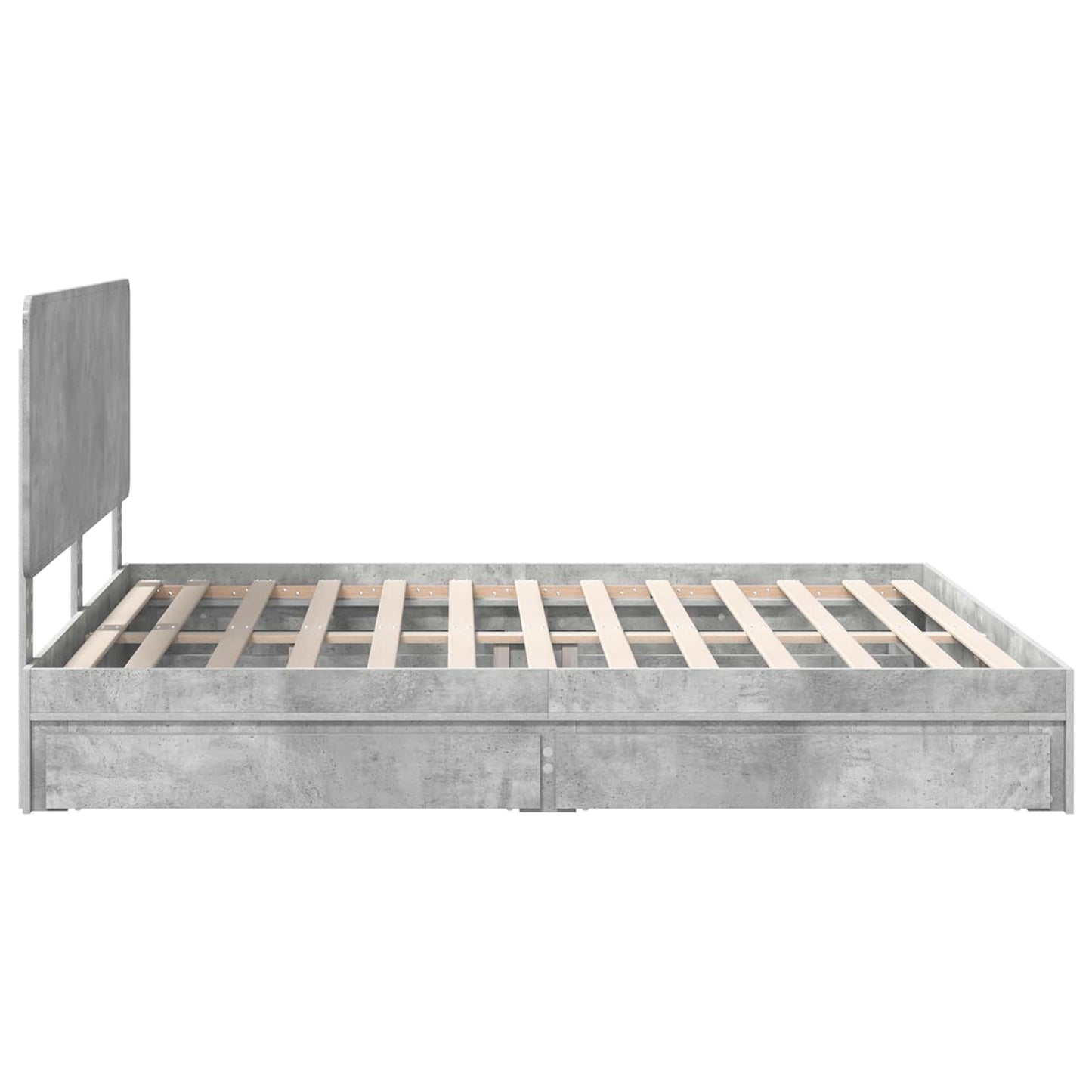 Opslag bed met hoofdeinde Beton Grijs 200 x 200 cm Bewerkt hout is nu te koop bij PeponiXL, paradijselijk wonen!