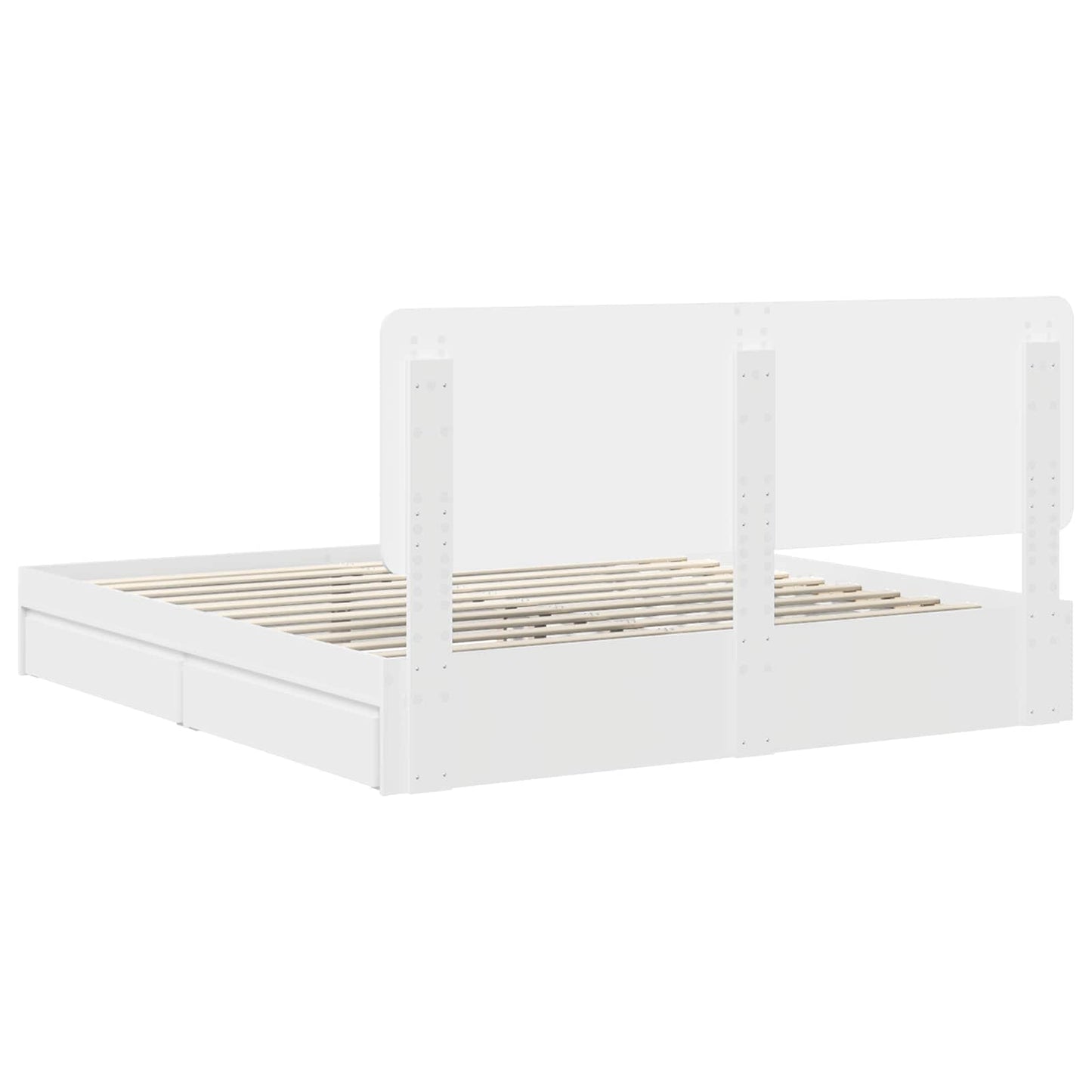 Opslag bed met hoofdeinde Wit 180 x 200 cm Bewerkt hout is nu te koop bij PeponiXL, paradijselijk wonen!