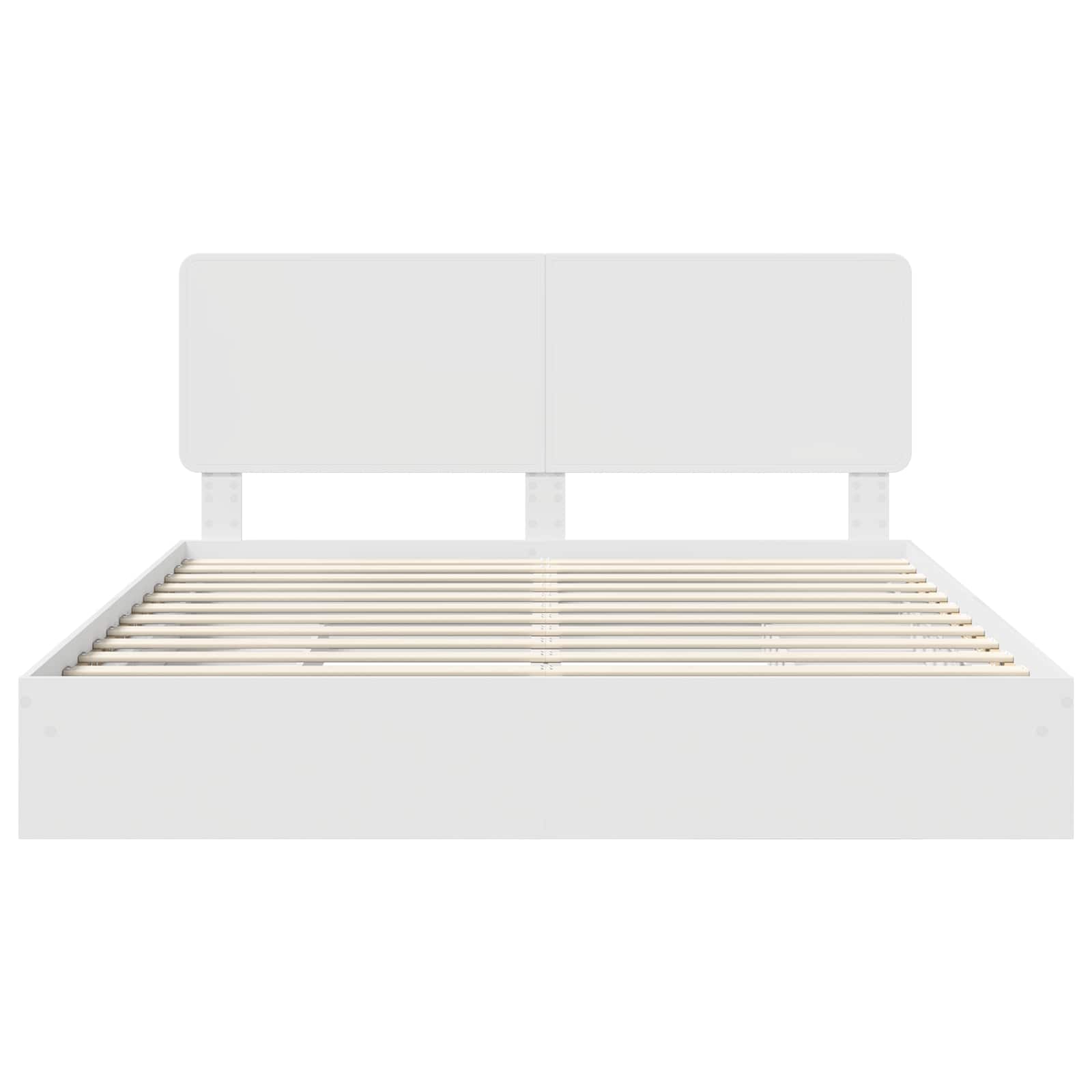 Opslag bed met hoofdeinde Wit 180 x 200 cm Bewerkt hout is nu te koop bij PeponiXL, paradijselijk wonen!