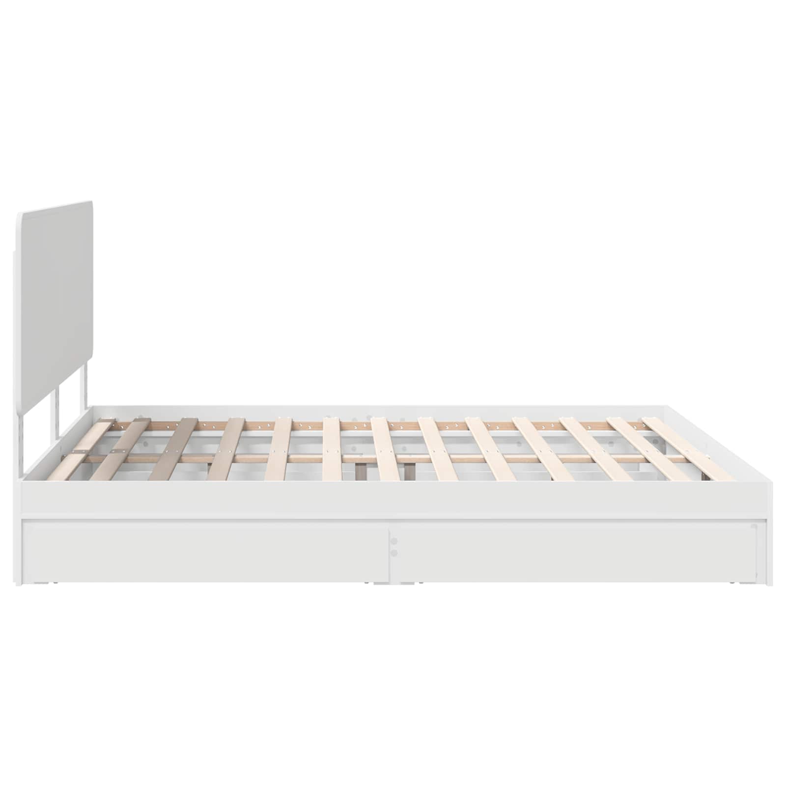 Opslag bed met hoofdeinde Wit 180 x 200 cm Bewerkt hout is nu te koop bij PeponiXL, paradijselijk wonen!