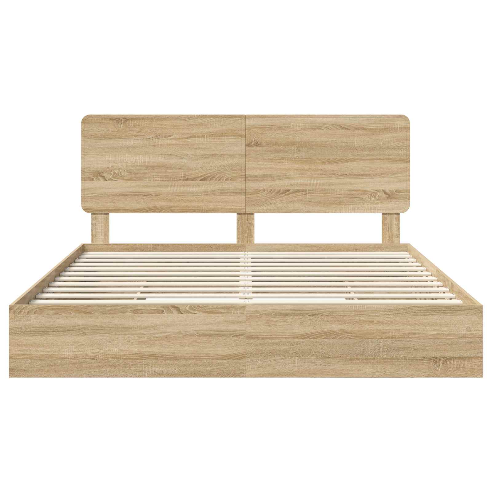 Opslag bed met lade Sonoma Eiken 180 x 200 cm Bewerkt hout is nu te koop bij PeponiXL, paradijselijk wonen!