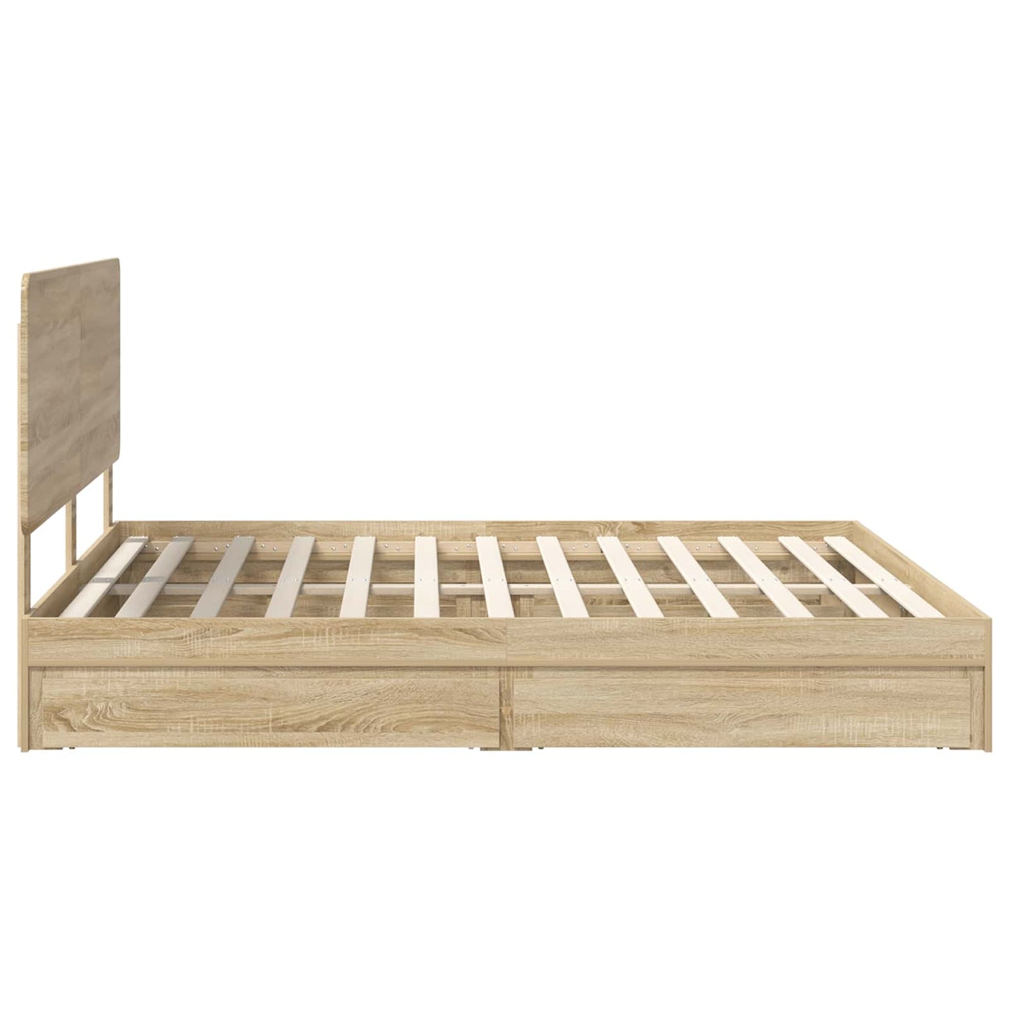 Opslag bed met lade Sonoma Eiken 180 x 200 cm Bewerkt hout is nu te koop bij PeponiXL, paradijselijk wonen!