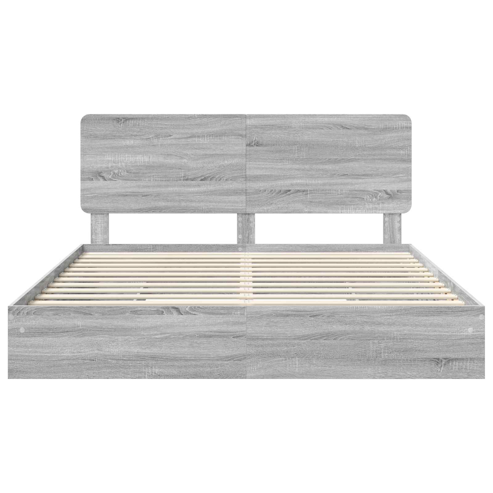 Opslag bed met lade Grijs Sonoma 180 x 200 cm Bewerkt hout is nu te koop bij PeponiXL, paradijselijk wonen!