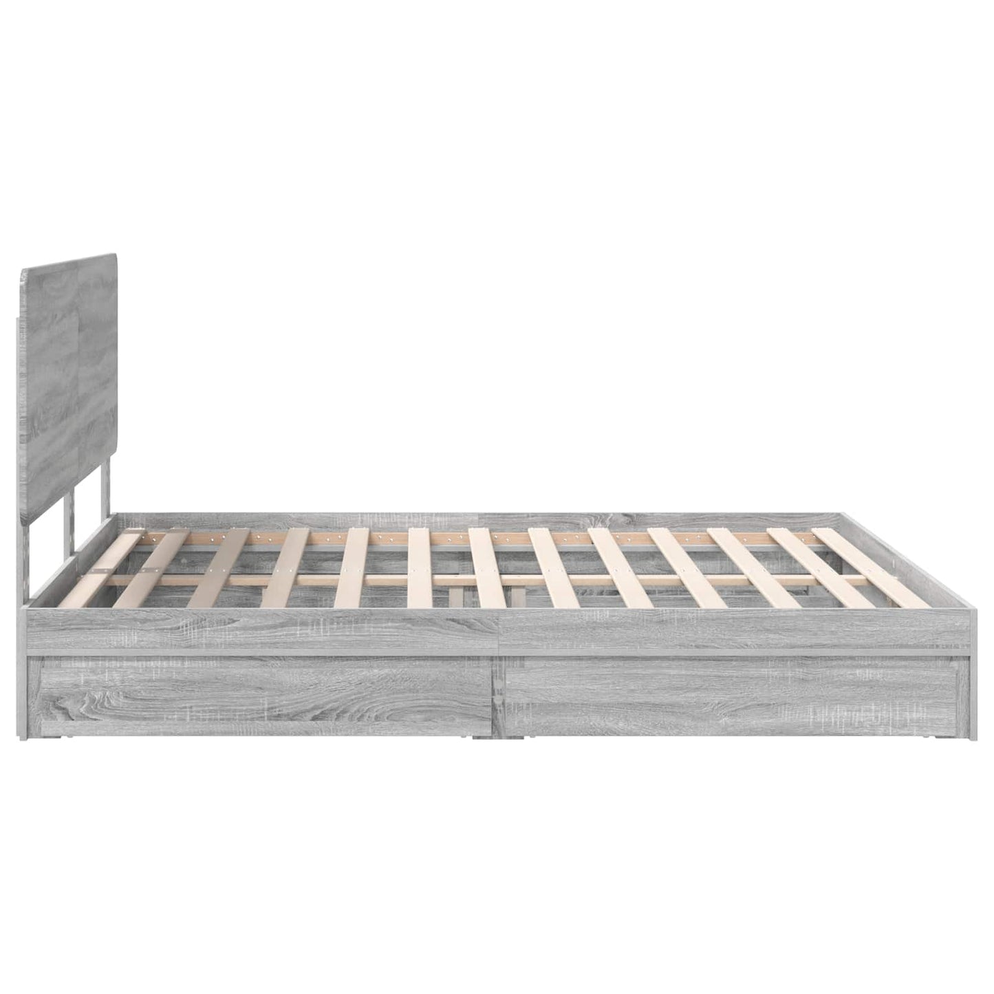 Opslag bed met lade Grijs Sonoma 180 x 200 cm Bewerkt hout is nu te koop bij PeponiXL, paradijselijk wonen!