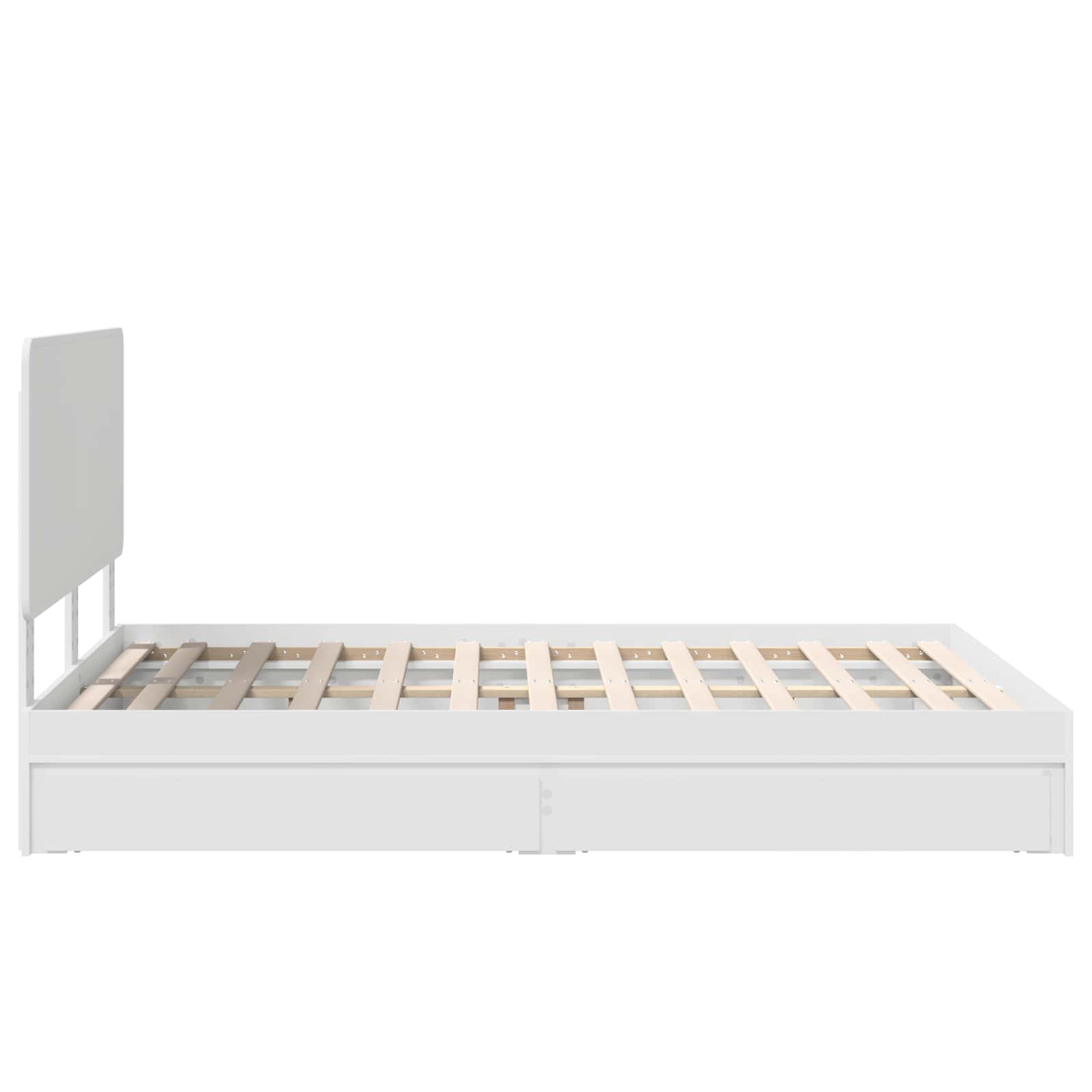 Opslag bed met hoofdeinde Wit 160 x 200 cm Bewerkt hout is nu te koop bij PeponiXL, paradijselijk wonen!