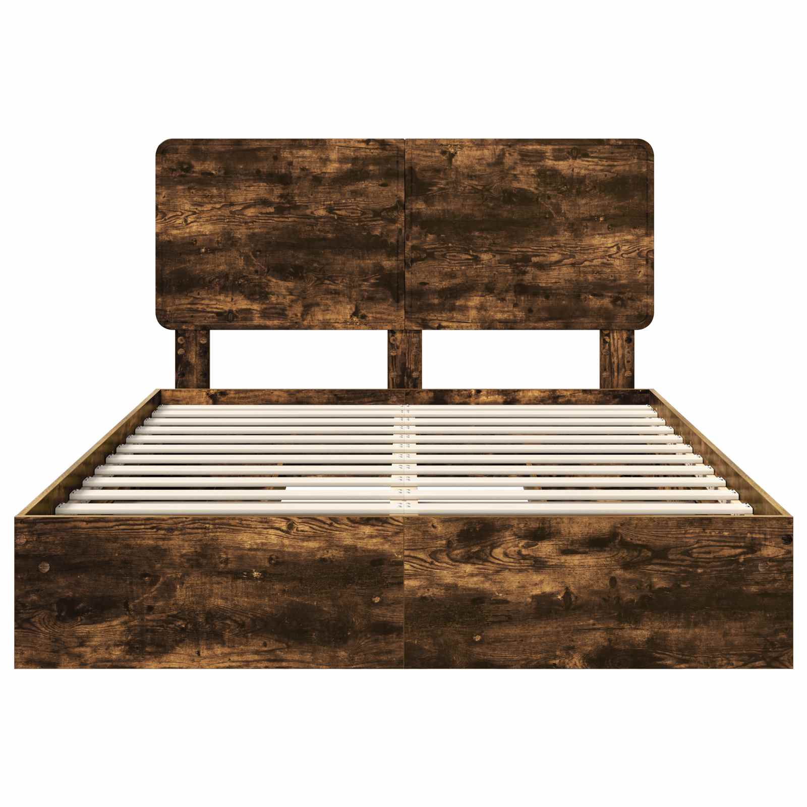 Opslag bed met lade Gerookt eiken 160 x 200 cm Bewerkt hout is nu te koop bij PeponiXL, paradijselijk wonen!