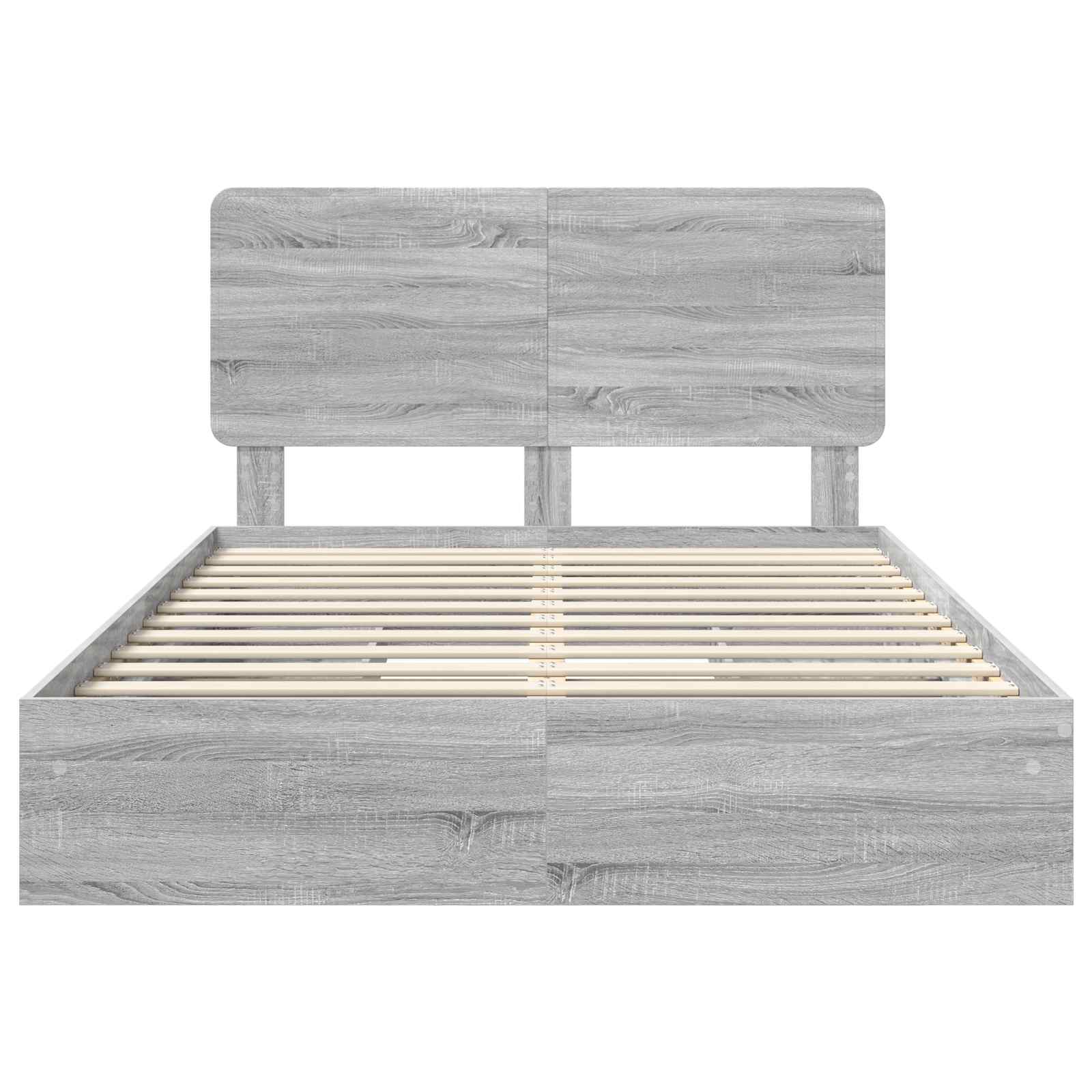 Opslag bed met lade Grijs Sonoma 160 x 200 cm Bewerkt hout is nu te koop bij PeponiXL, paradijselijk wonen!
