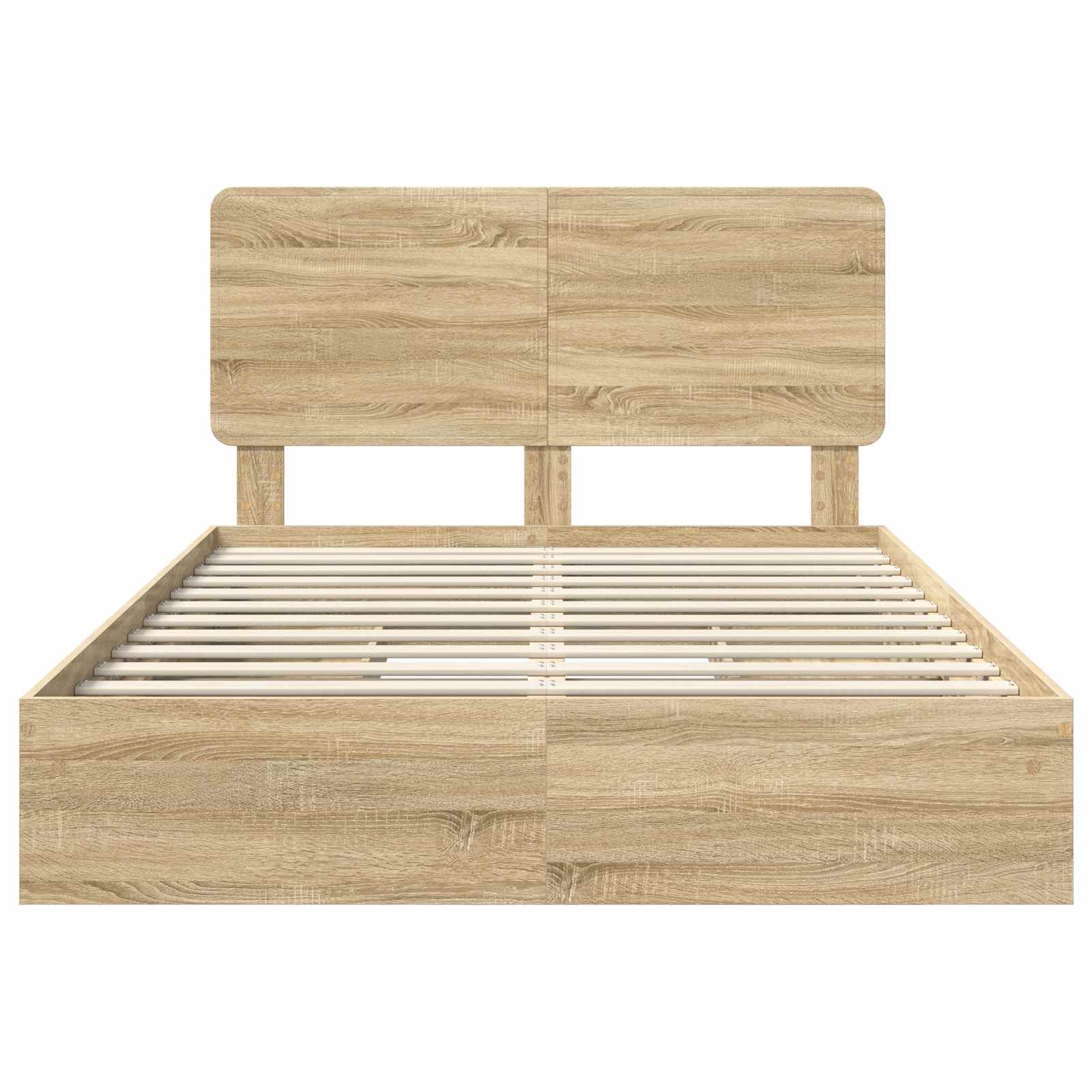 Opslag bed met lade Sonoma Eiken 150 x 200 cm Bewerkt hout is nu te koop bij PeponiXL, paradijselijk wonen!