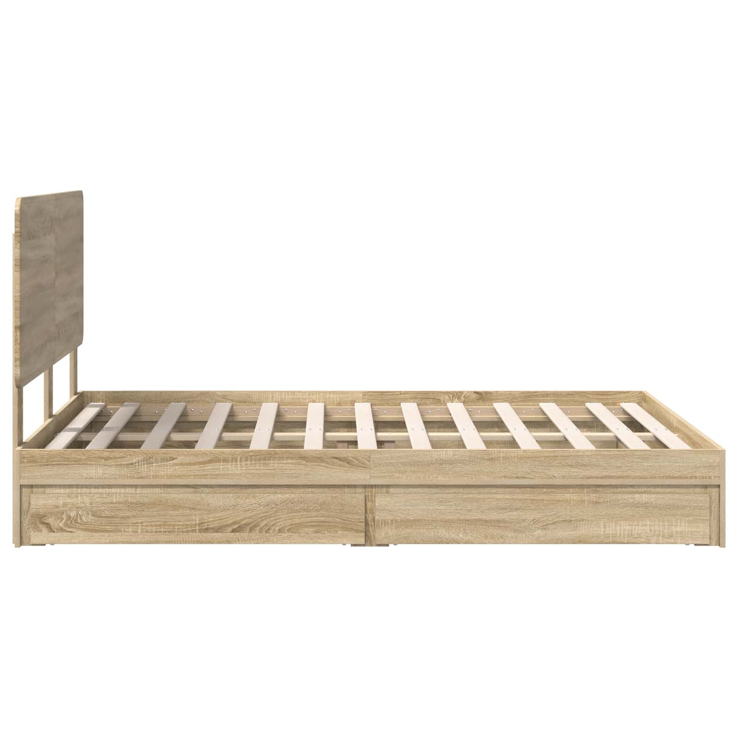 Opslag bed met lade Sonoma Eiken 150 x 200 cm Bewerkt hout is nu te koop bij PeponiXL, paradijselijk wonen!