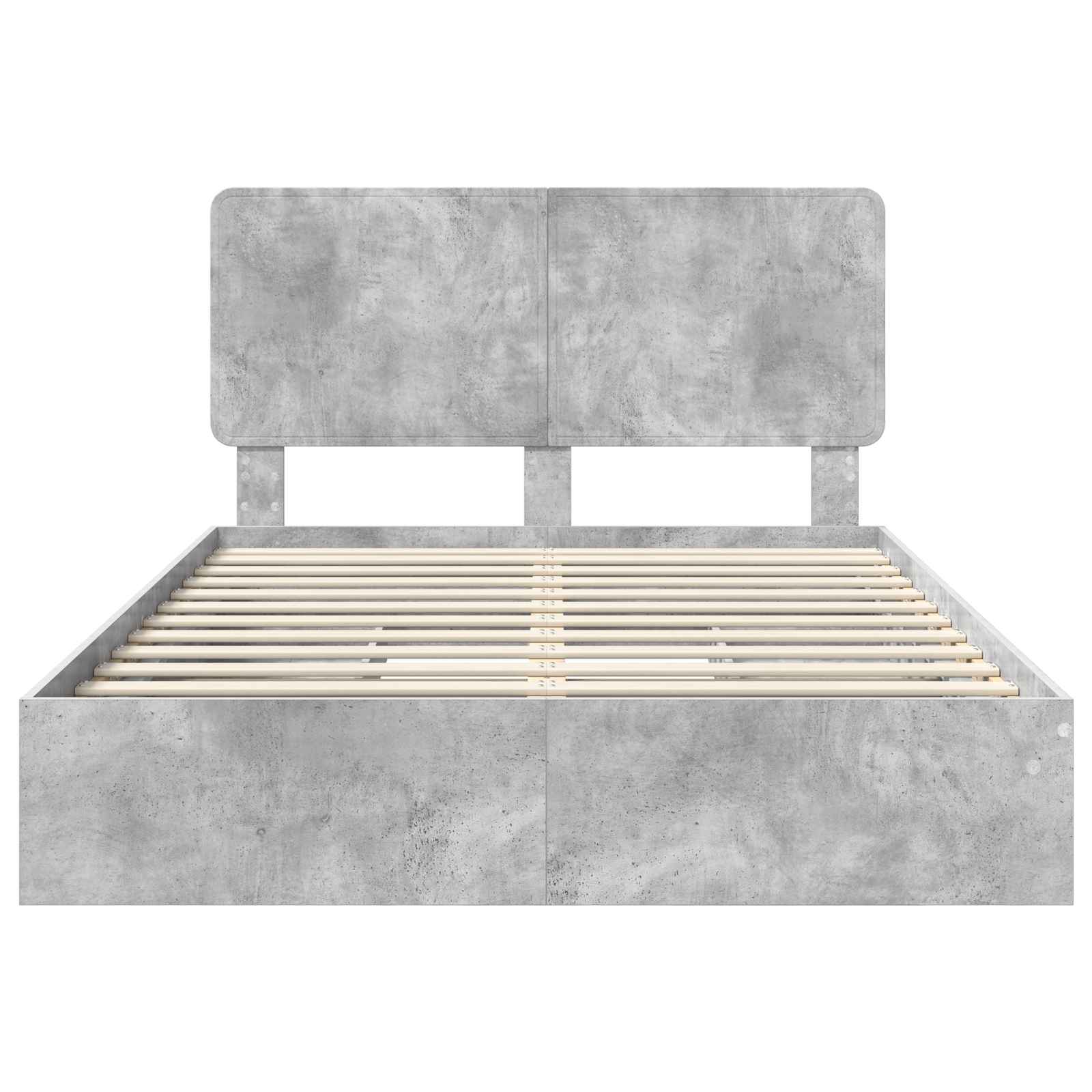 Opslag bed met hoofdeinde Beton Grijs 150 x 200 cm Bewerkt hout is nu te koop bij PeponiXL, paradijselijk wonen!