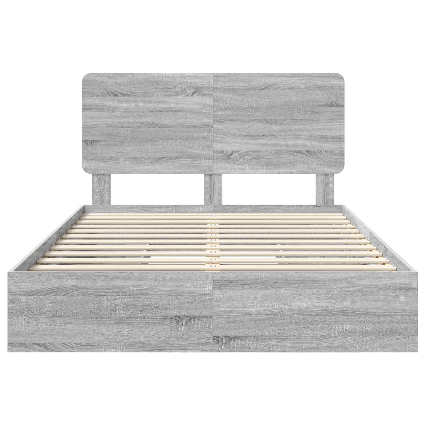 Opslag bed met lade Grijs Sonoma 140 x 200 cm Bewerkt hout is nu te koop bij PeponiXL, paradijselijk wonen!