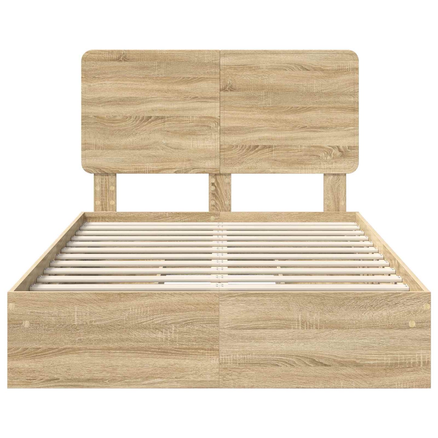 Opslag bed met lade Sonoma Eiken 135 x 190 cm Bewerkt hout is nu te koop bij PeponiXL, paradijselijk wonen!